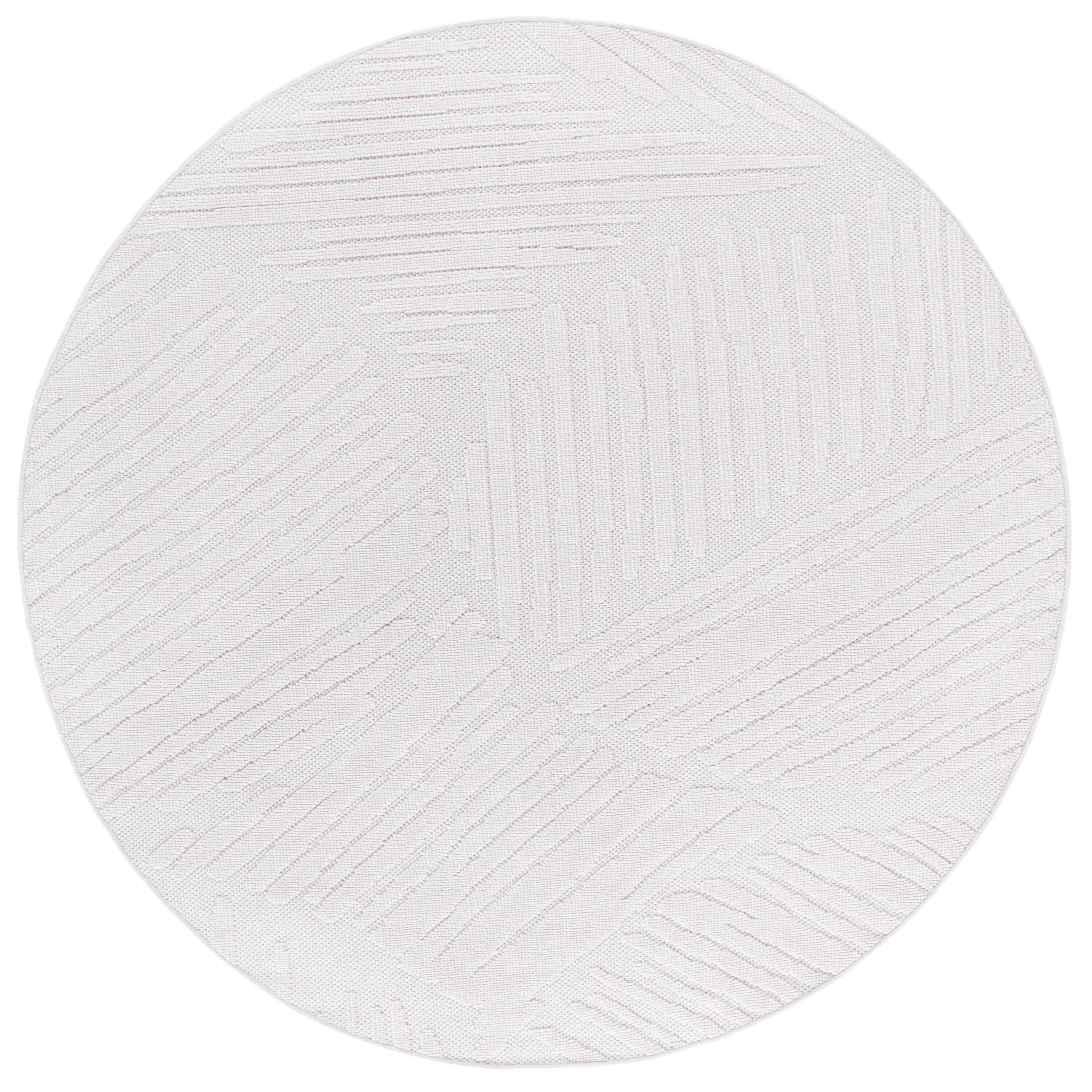 Safavieh Global 6' 7" x 6' 7" Round Area Rug, Light Beige/Ivory, large