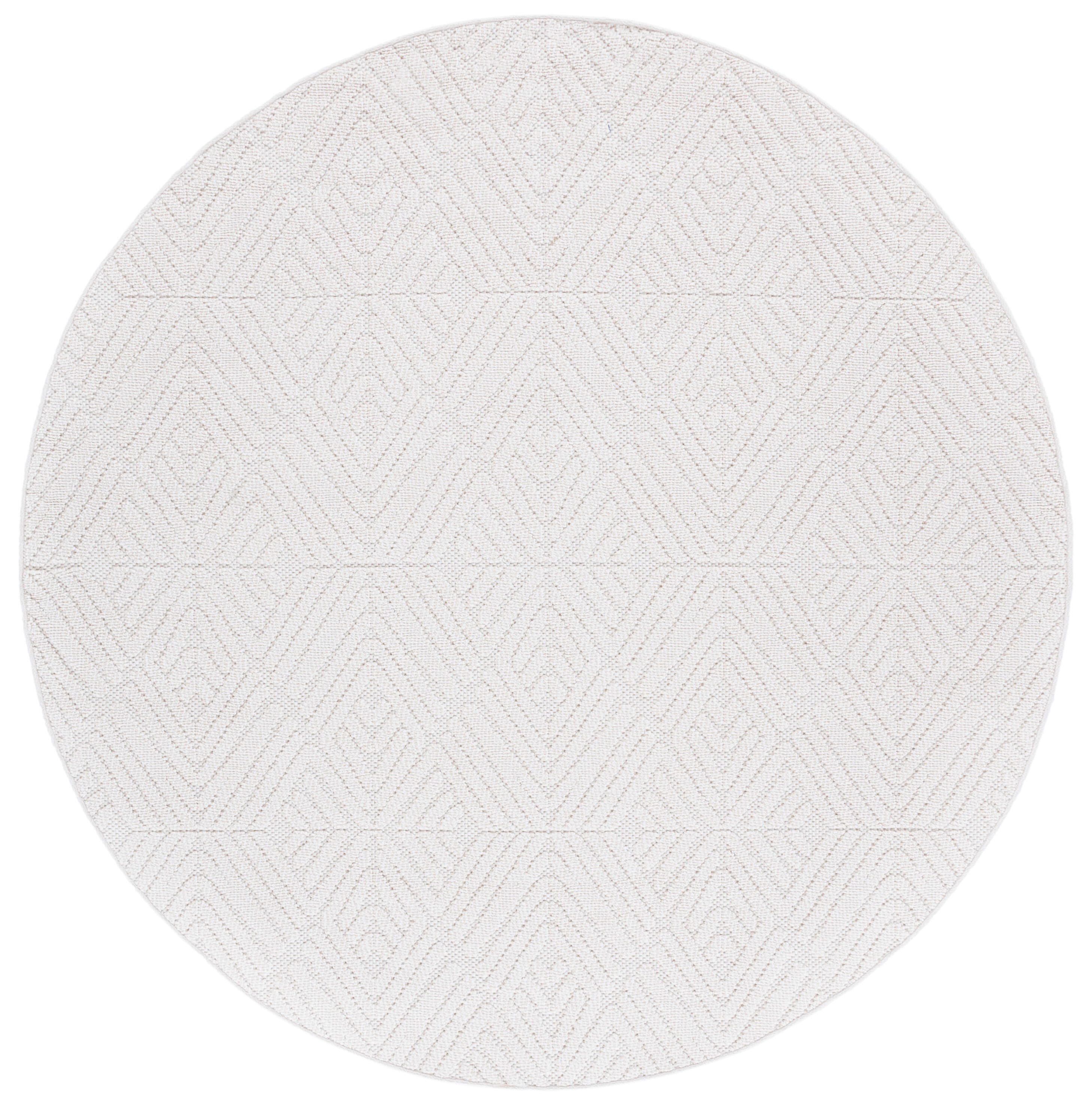 Safavieh Global 6' 7" x 6' 7" Round Area Rug, Light Beige/Ivory, large