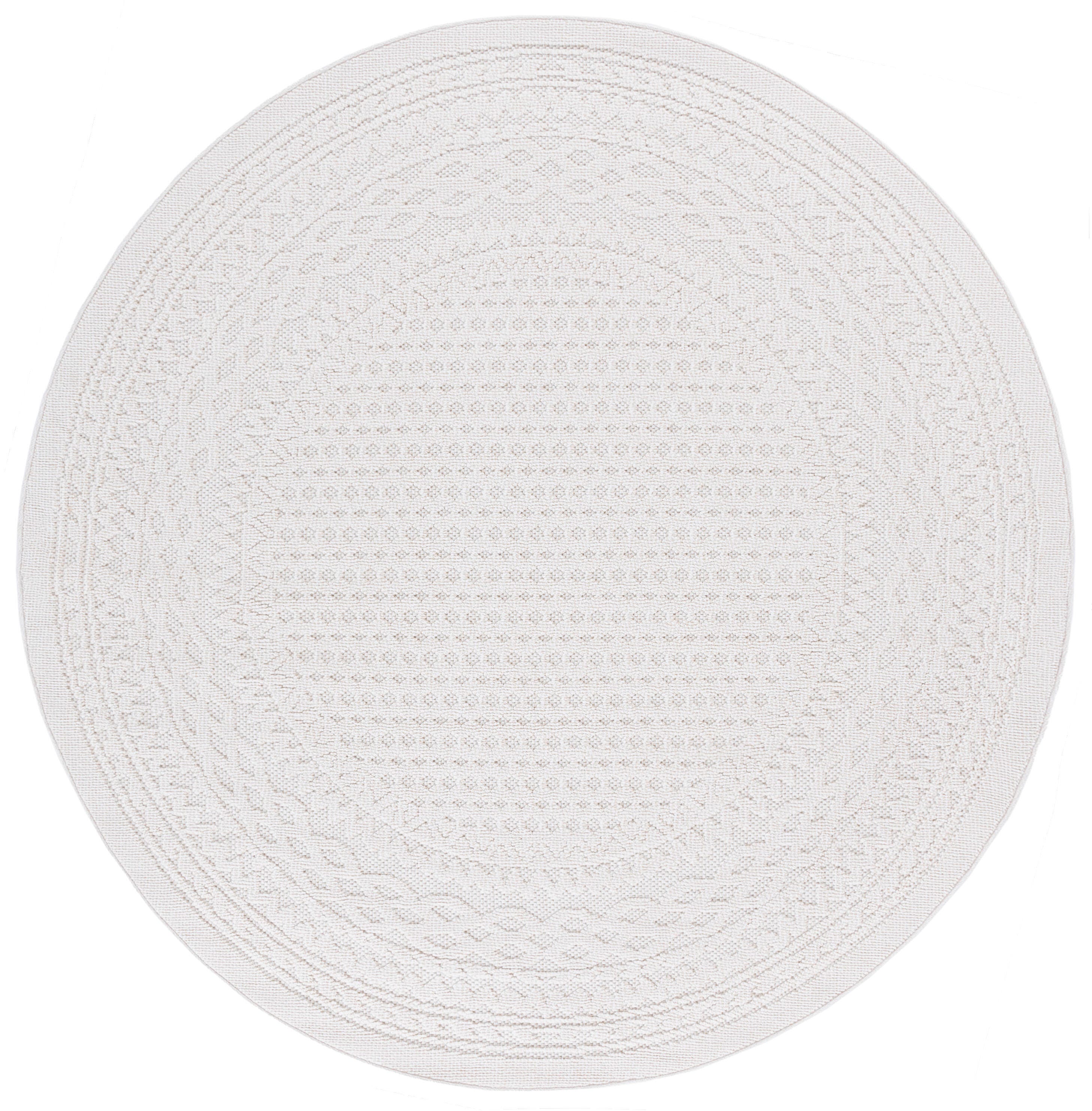 Safavieh Global 6' 7" x 6' 7" Round Area Rug, Light Beige/Ivory, large