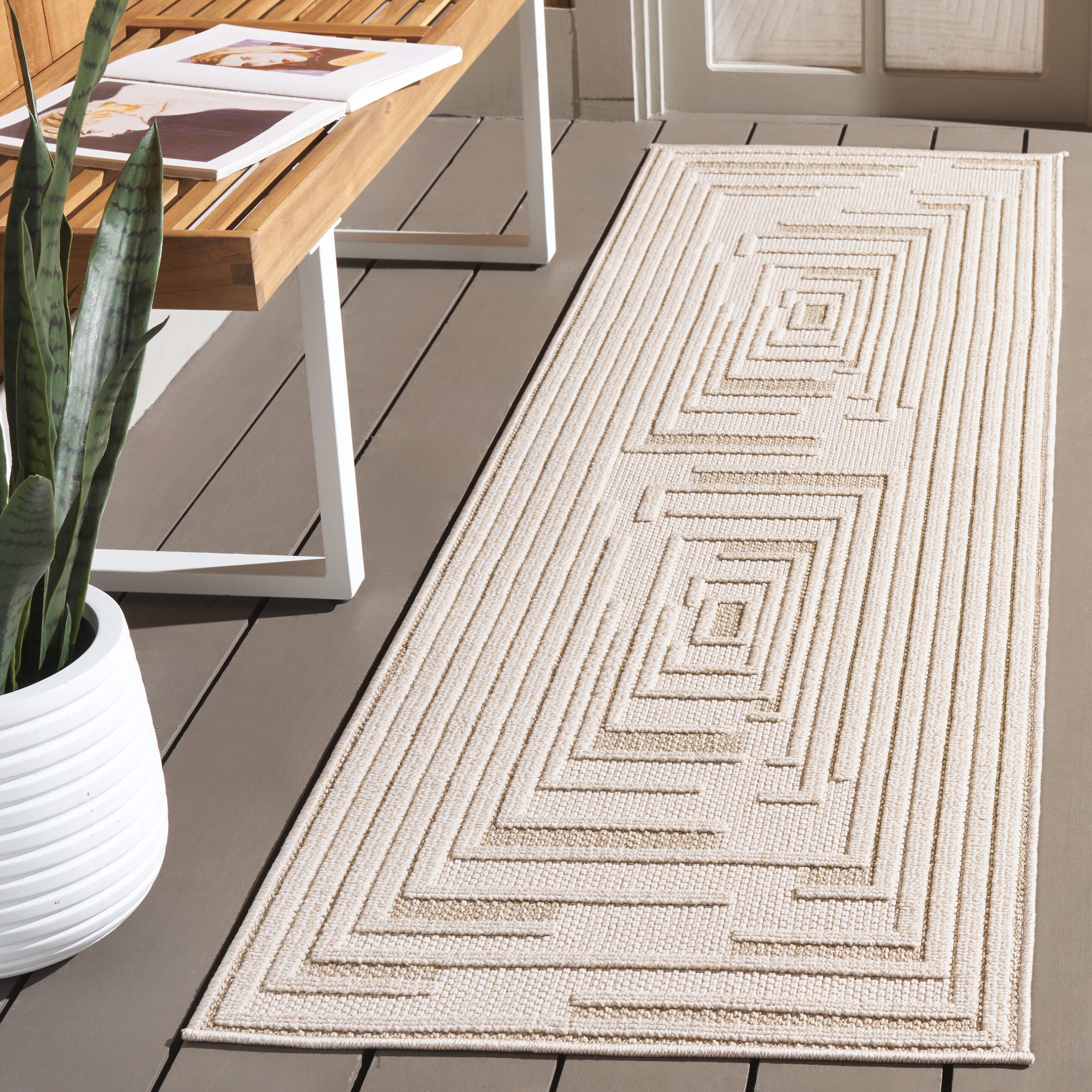 Safavieh Global 2' 2" x 8' Runner Rug, Light Beige/Beige, large