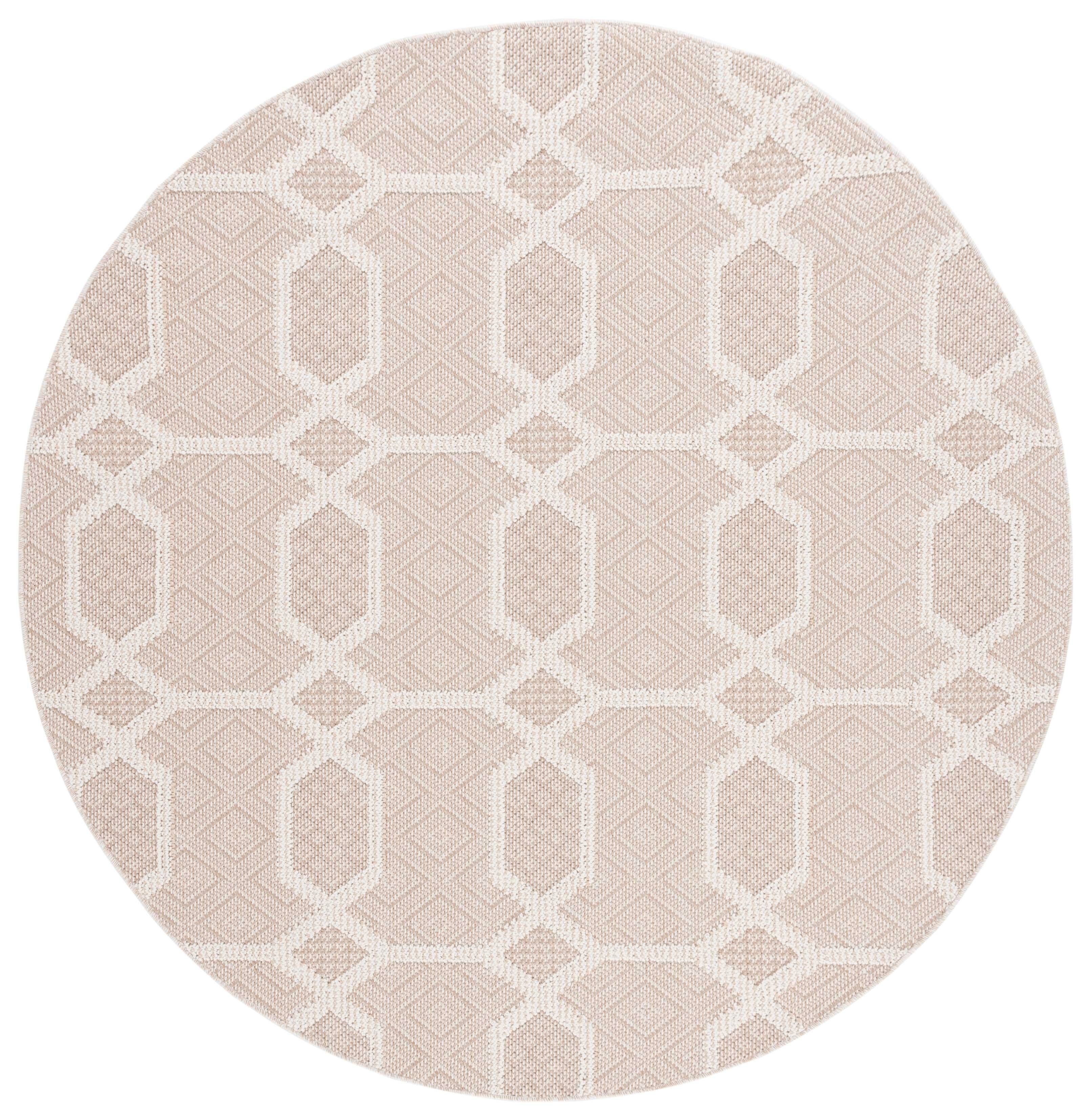 Safavieh Global 6' 7" x 6' 7" Round Area Rug, Beige/Ivory, large
