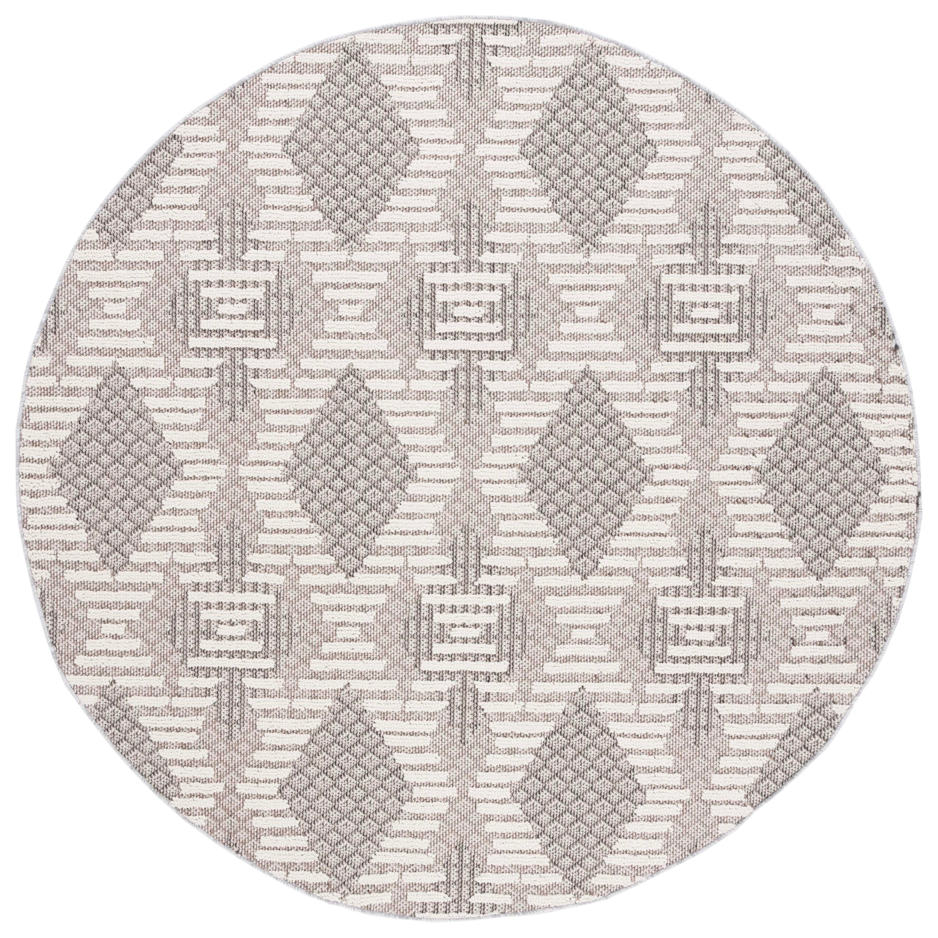Safavieh Global 6' 7" x 6' 7" Round Area Rug, Gray/Ivory, large