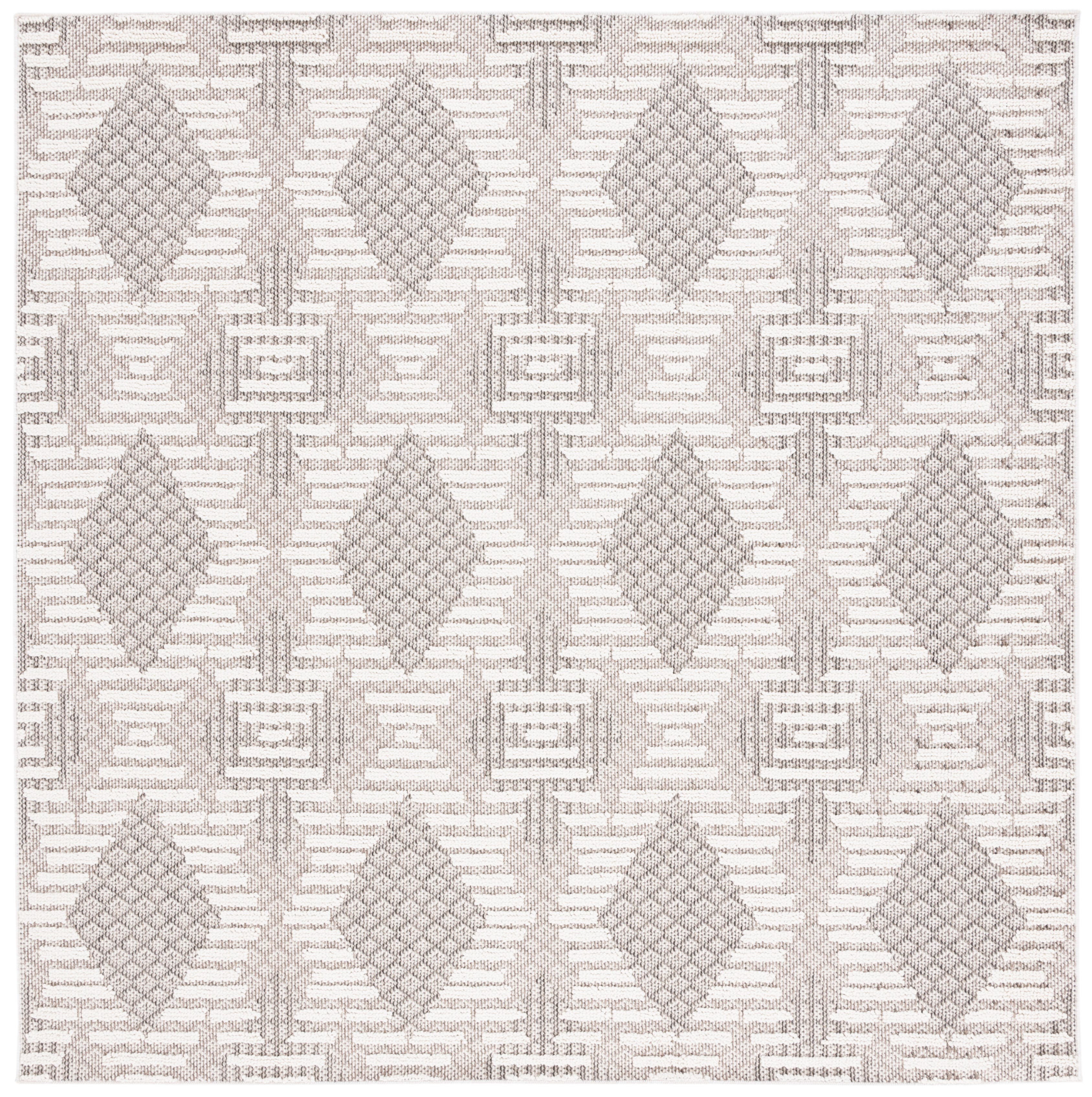 Safavieh Global 6' 7" x 6' 7" Square Area Rug, Gray/Ivory, large