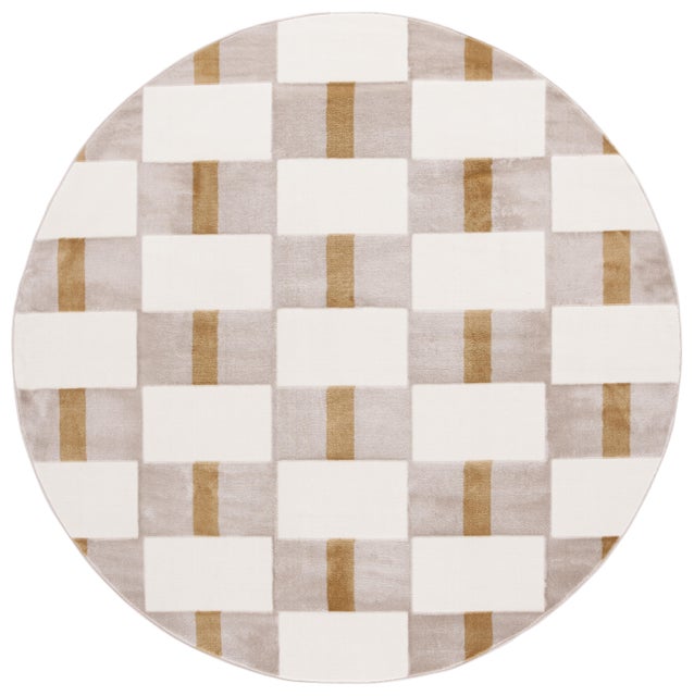 Safavieh Groove 6' 7" x 6' 7" Round Area Rug, Ivory/Gold