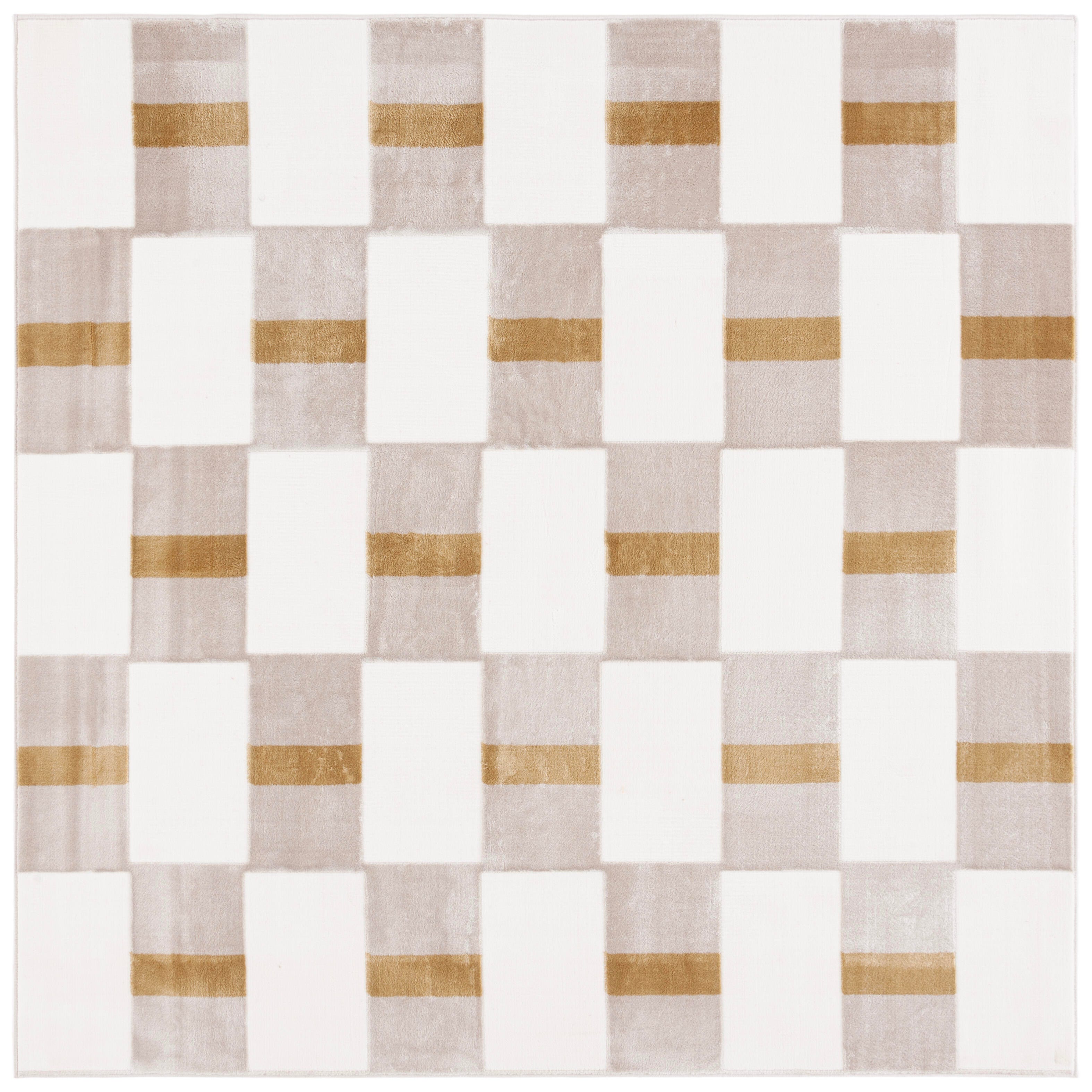 Safavieh Groove 6' 7" x 6' 7" Square Area Rug, Ivory/Gold, large