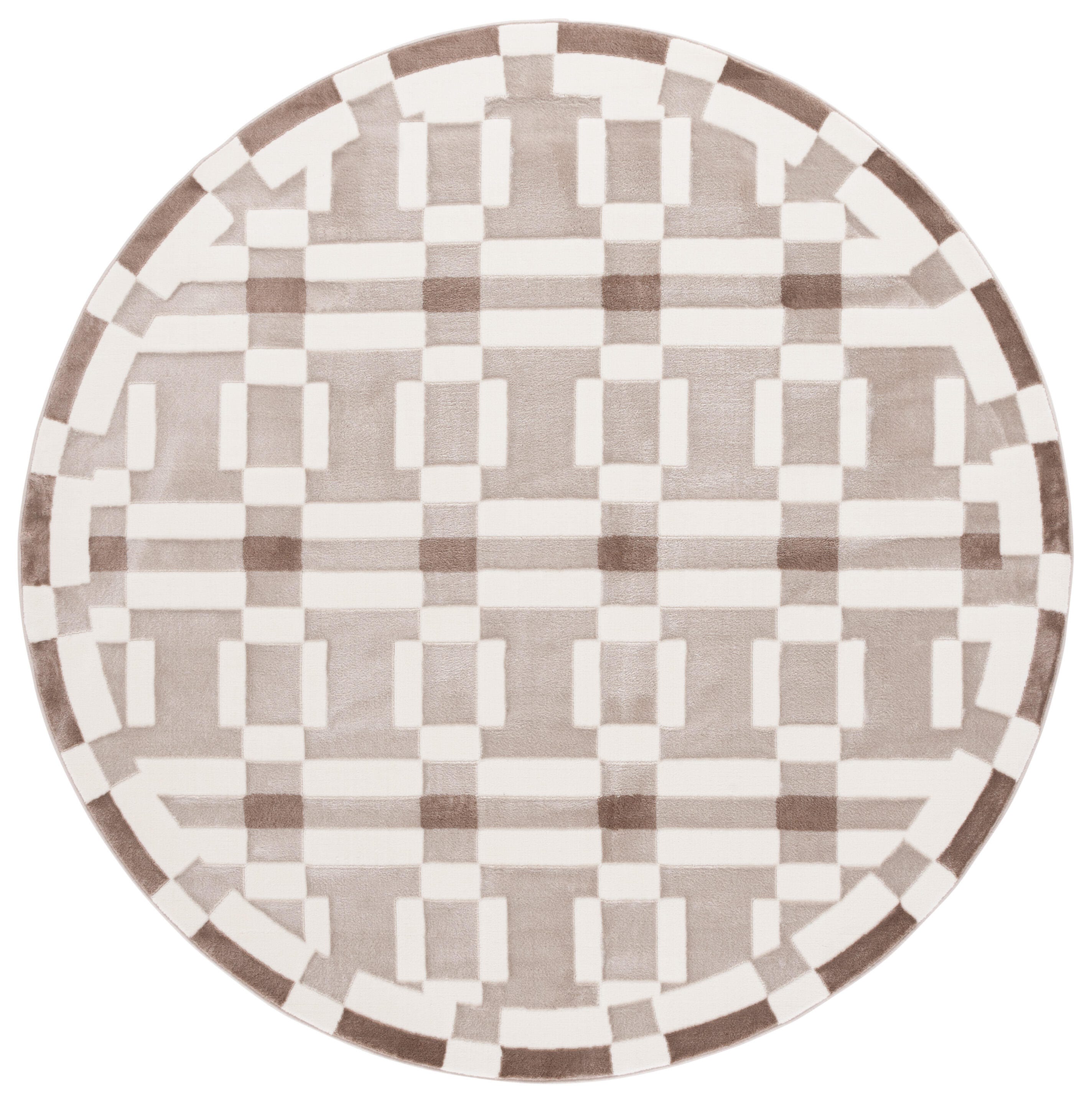 Safavieh Groove 6' 7" x 6' 7" Round Area Rug, Ivory/Beige, large