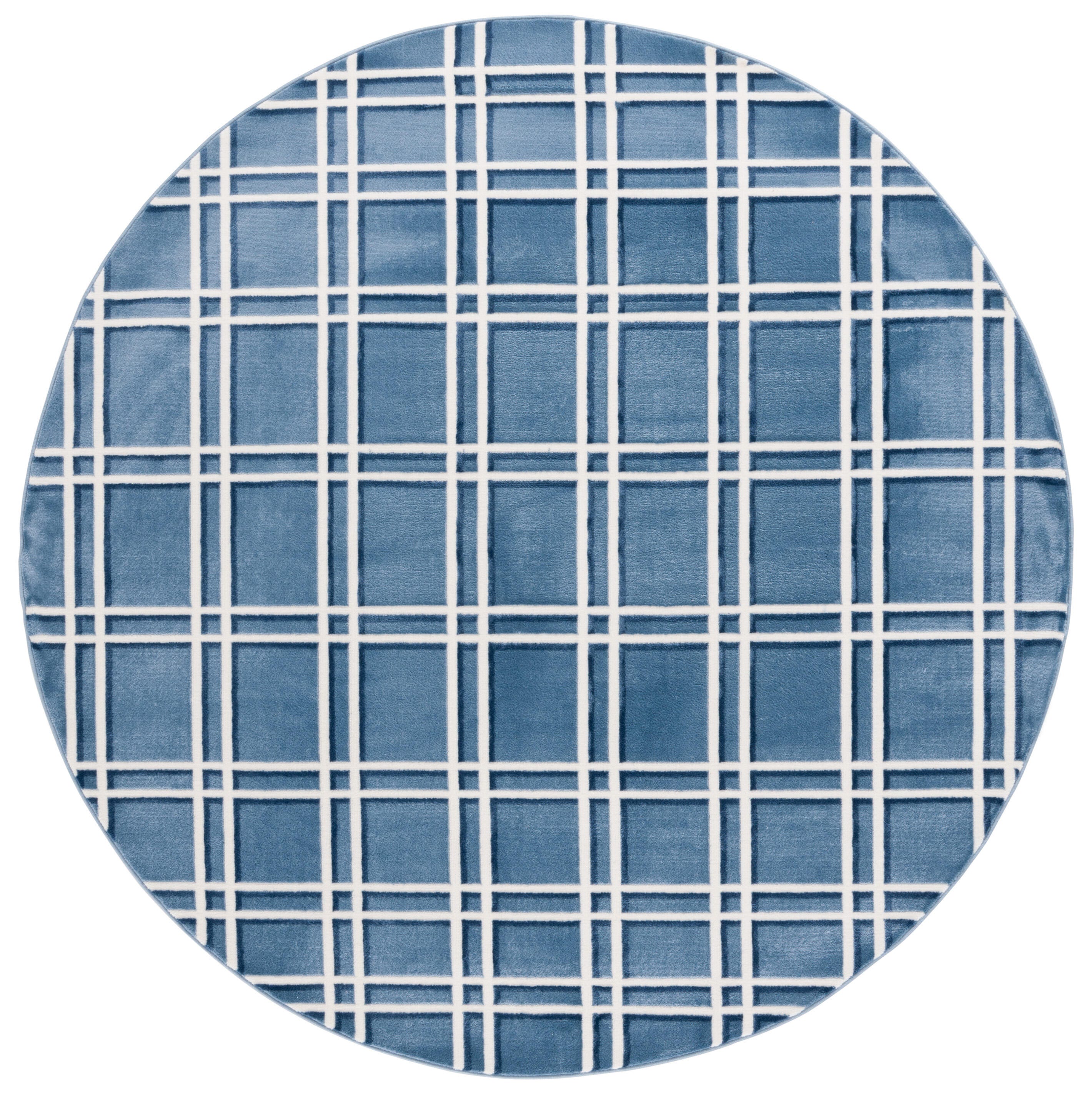 Safavieh Groove 6' 7" x 6' 7" Round Area Rug, Blue/Ivory, large