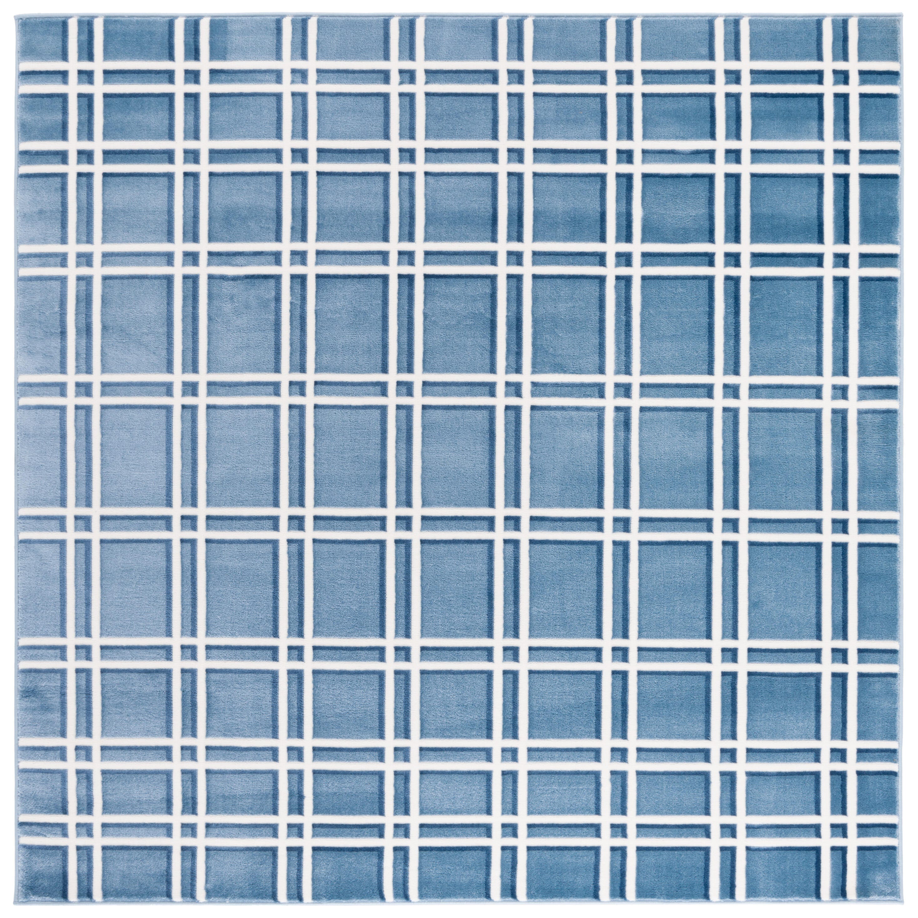 Safavieh Groove 6' 7" x 6' 7" Square Area Rug, Blue/Ivory, large