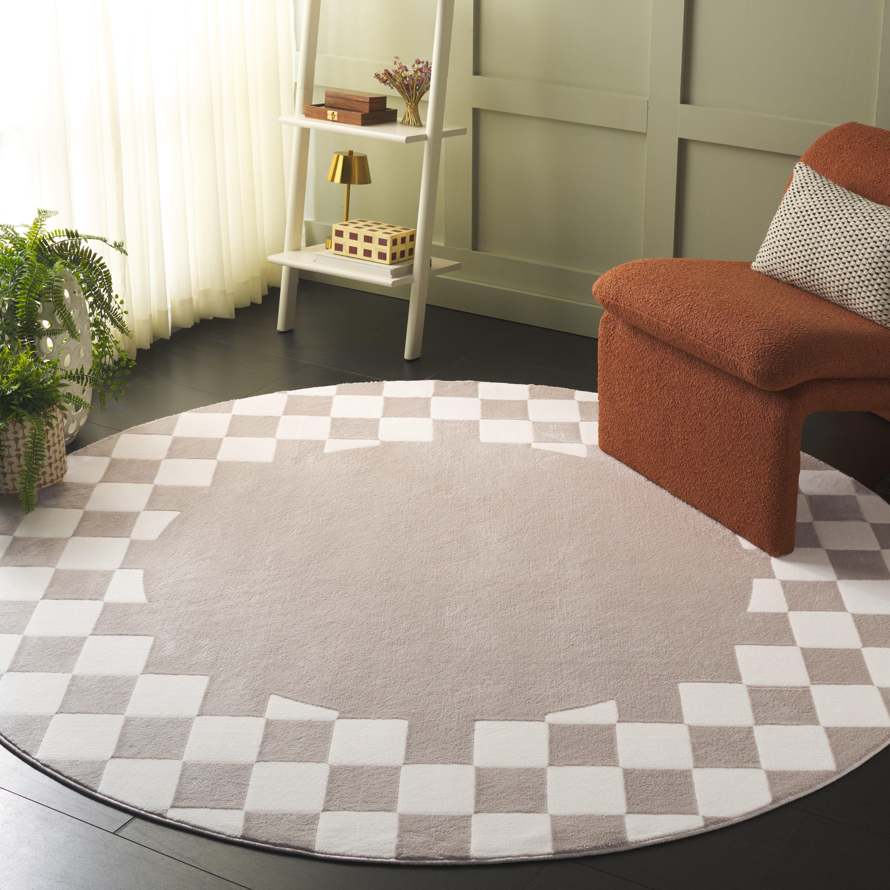 Safavieh Groove 6' 7" x Round Area Rug, Beige/Ivory