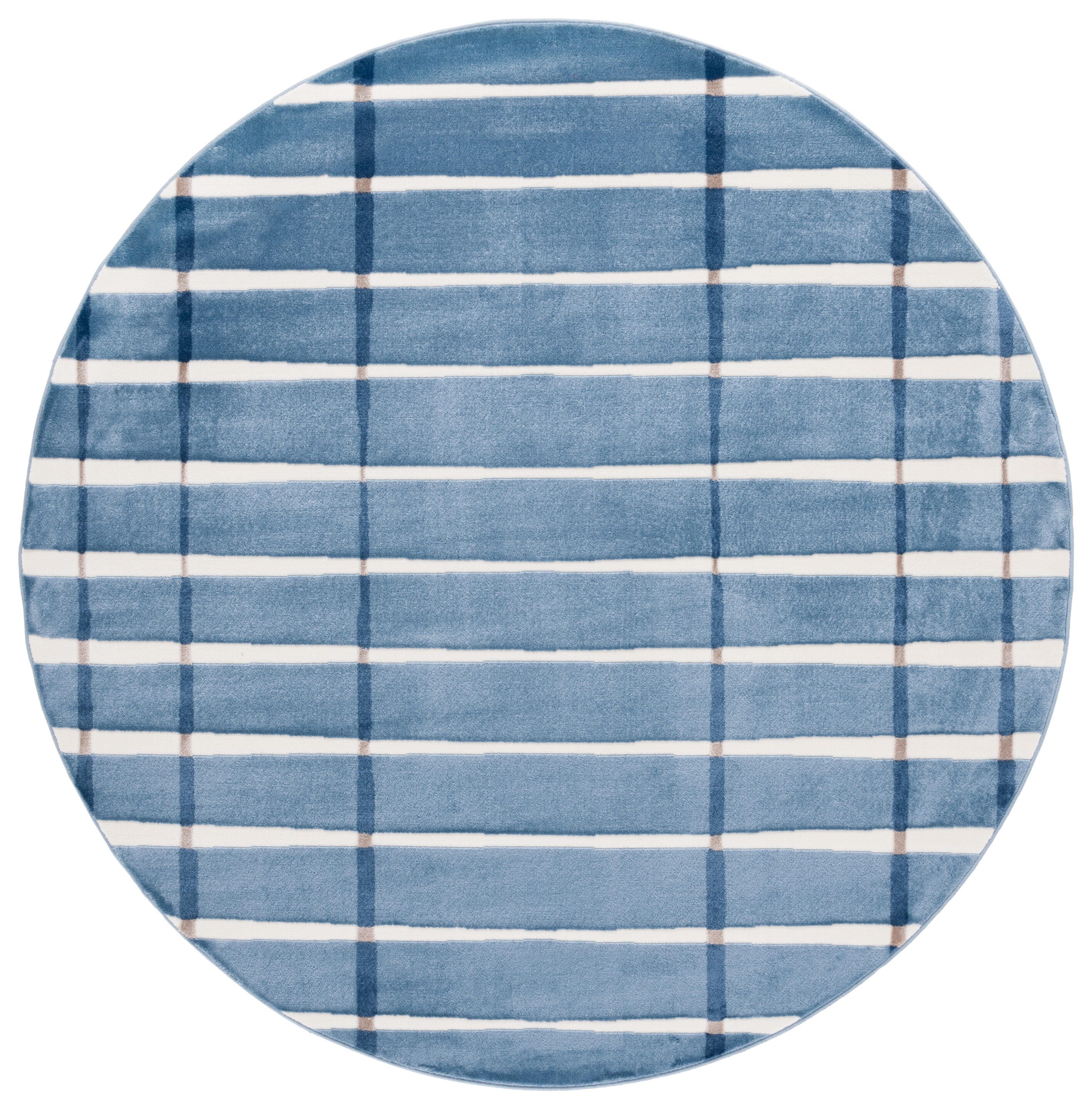 Safavieh Groove 6' 7" x 6' 7" Round Area Rug, Blue/Ivory, large
