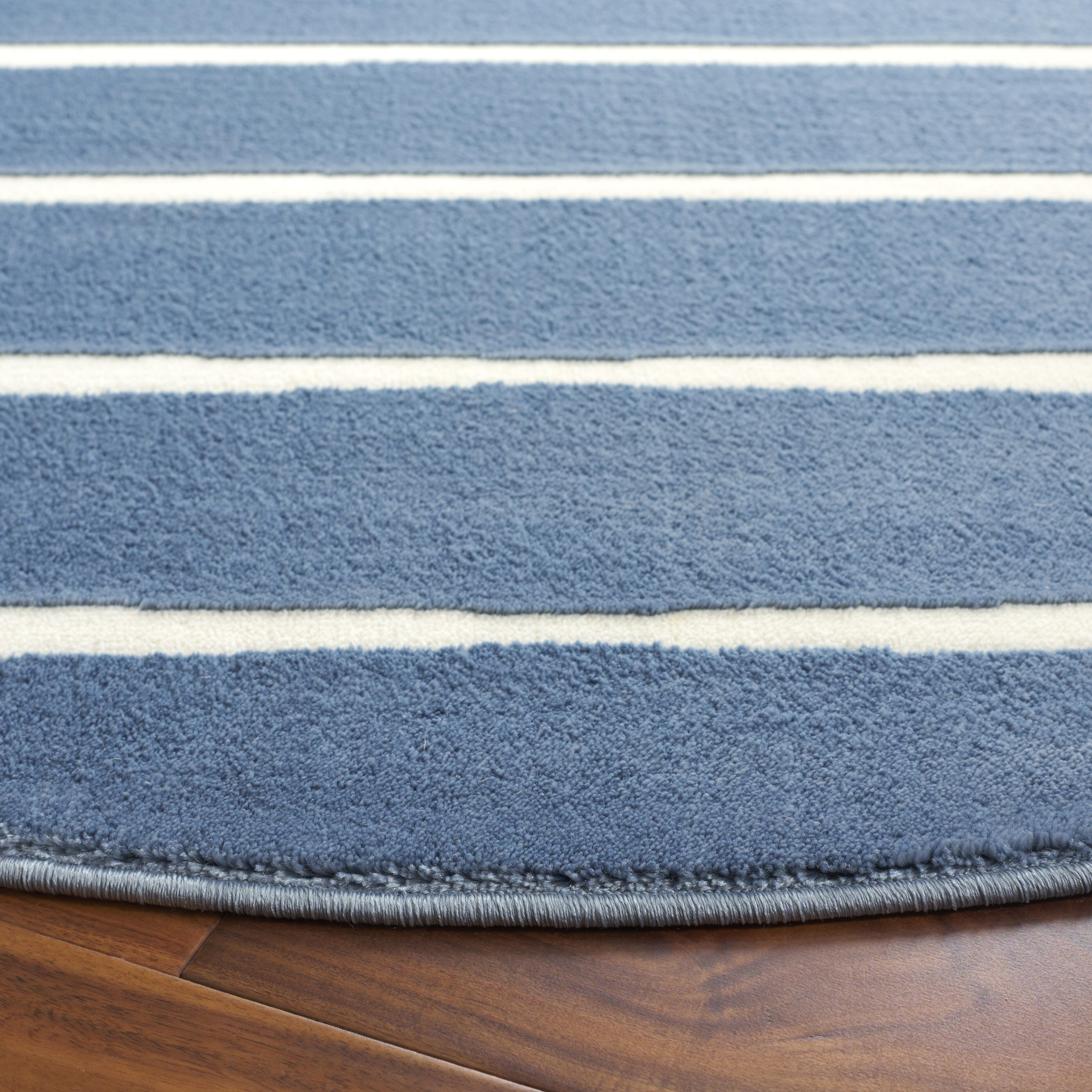Safavieh Groove 6' 7" x 6' 7" Round Area Rug, Blue/Ivory, large
