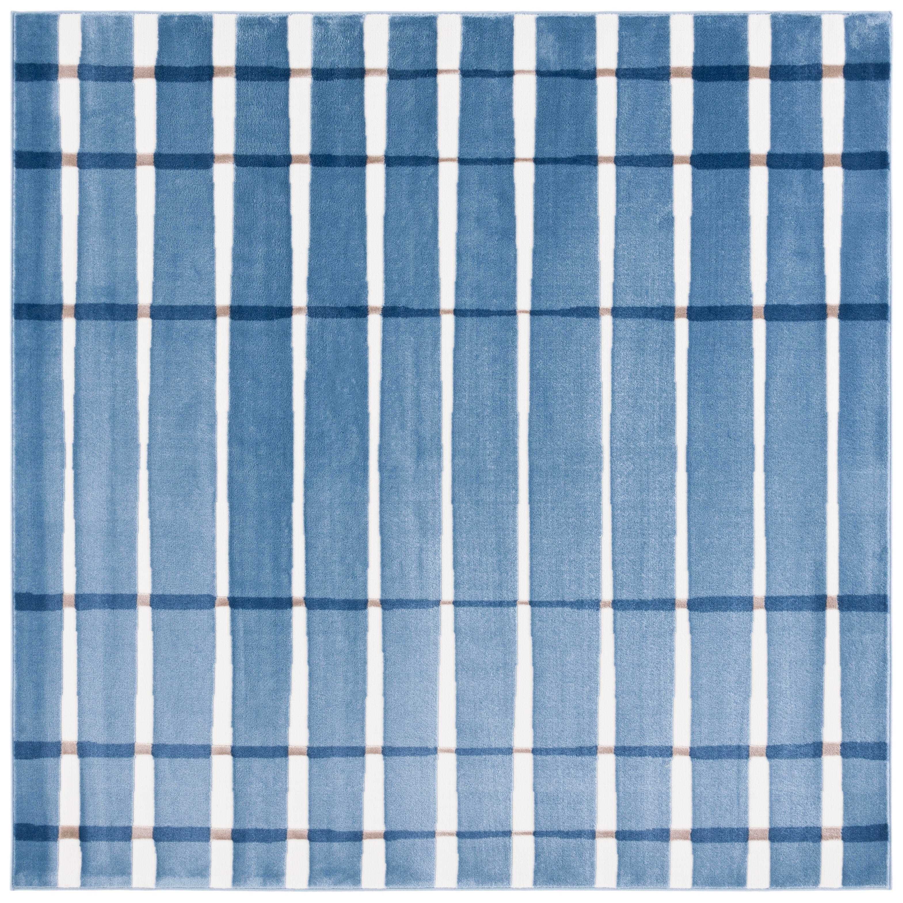 Safavieh Groove 6' 7" x 6' 7" Square Area Rug, Blue/Ivory, large