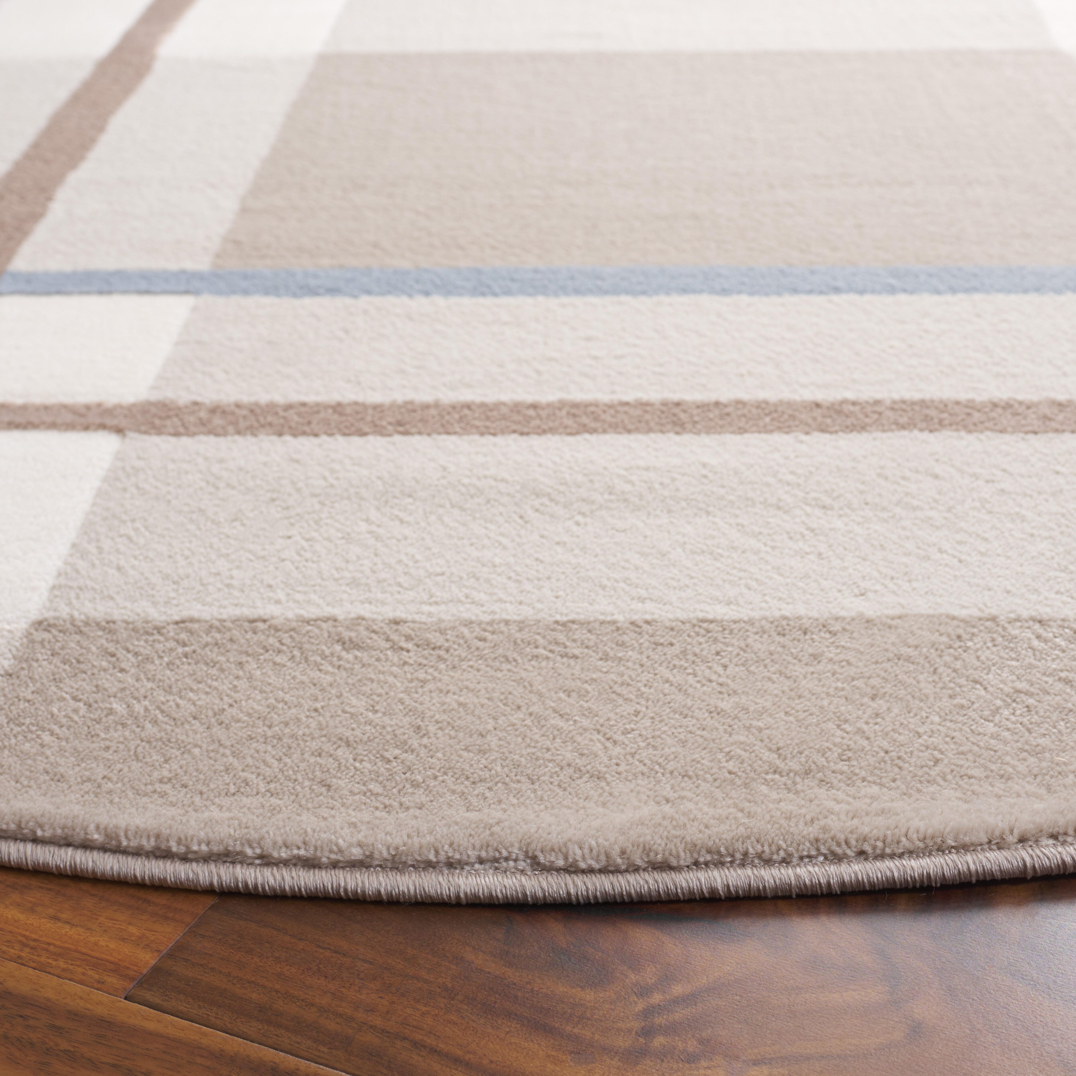 Safavieh Groove 6' 7" x 6' 7" Round Area Rug, Beige/Light Blue, large