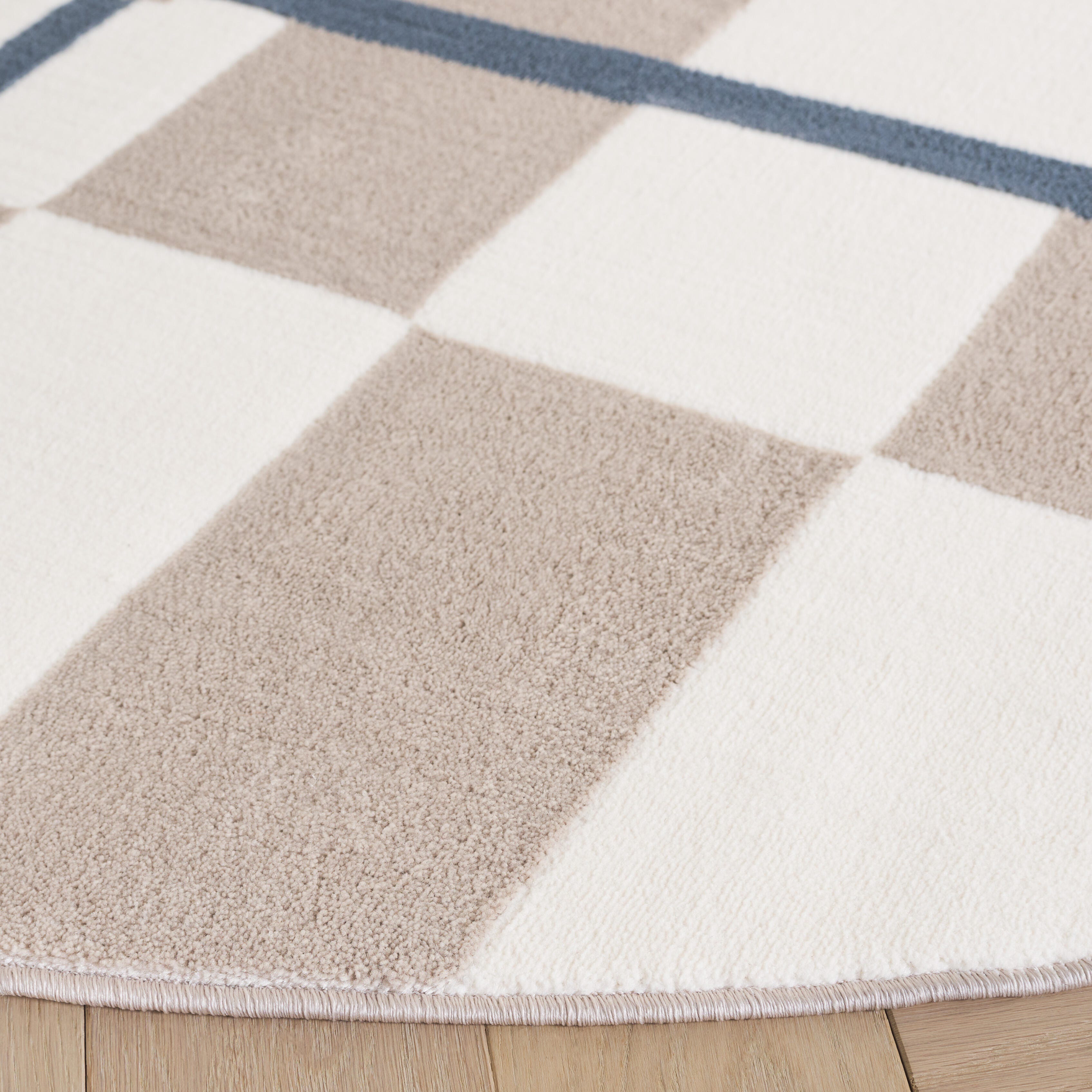 Safavieh Groove 6' 7" x 6' 7" Round Area Rug, Ivory/Blue, large