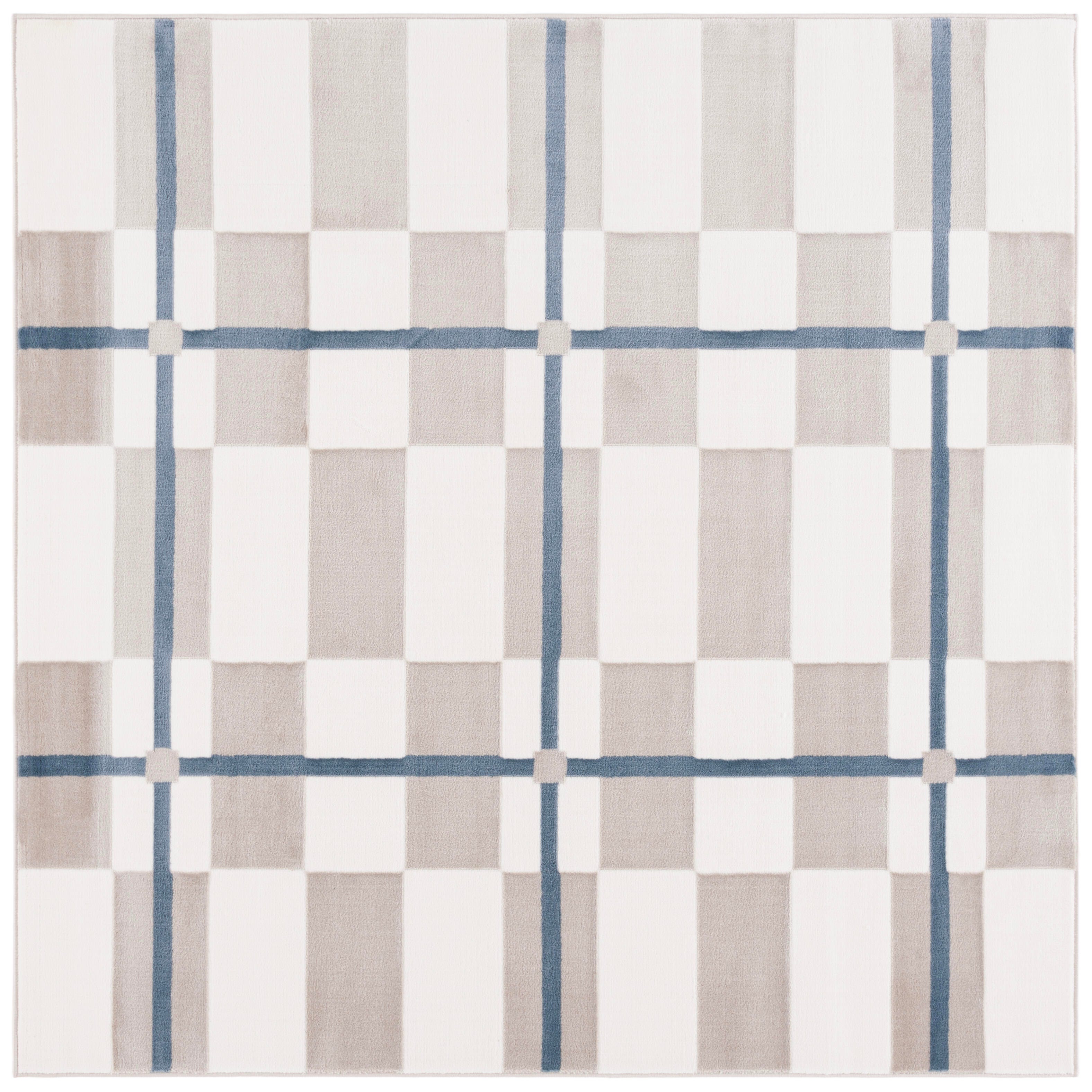 Safavieh Groove 6' 7" x 6' 7" Square Area Rug, Ivory/Blue, large