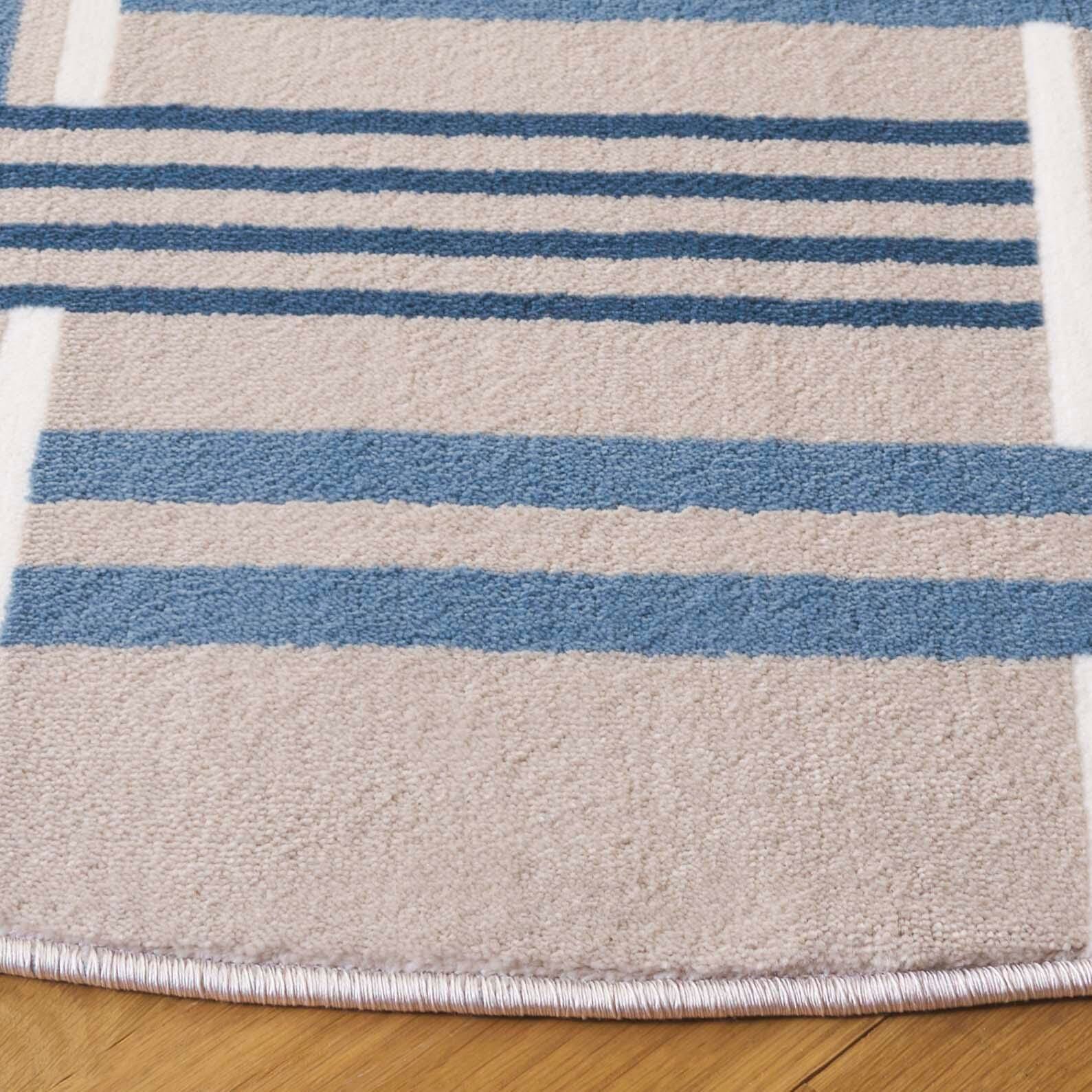 Safavieh Groove 6' 7" x 6' 7" Round Area Rug, Beige/Blue, large