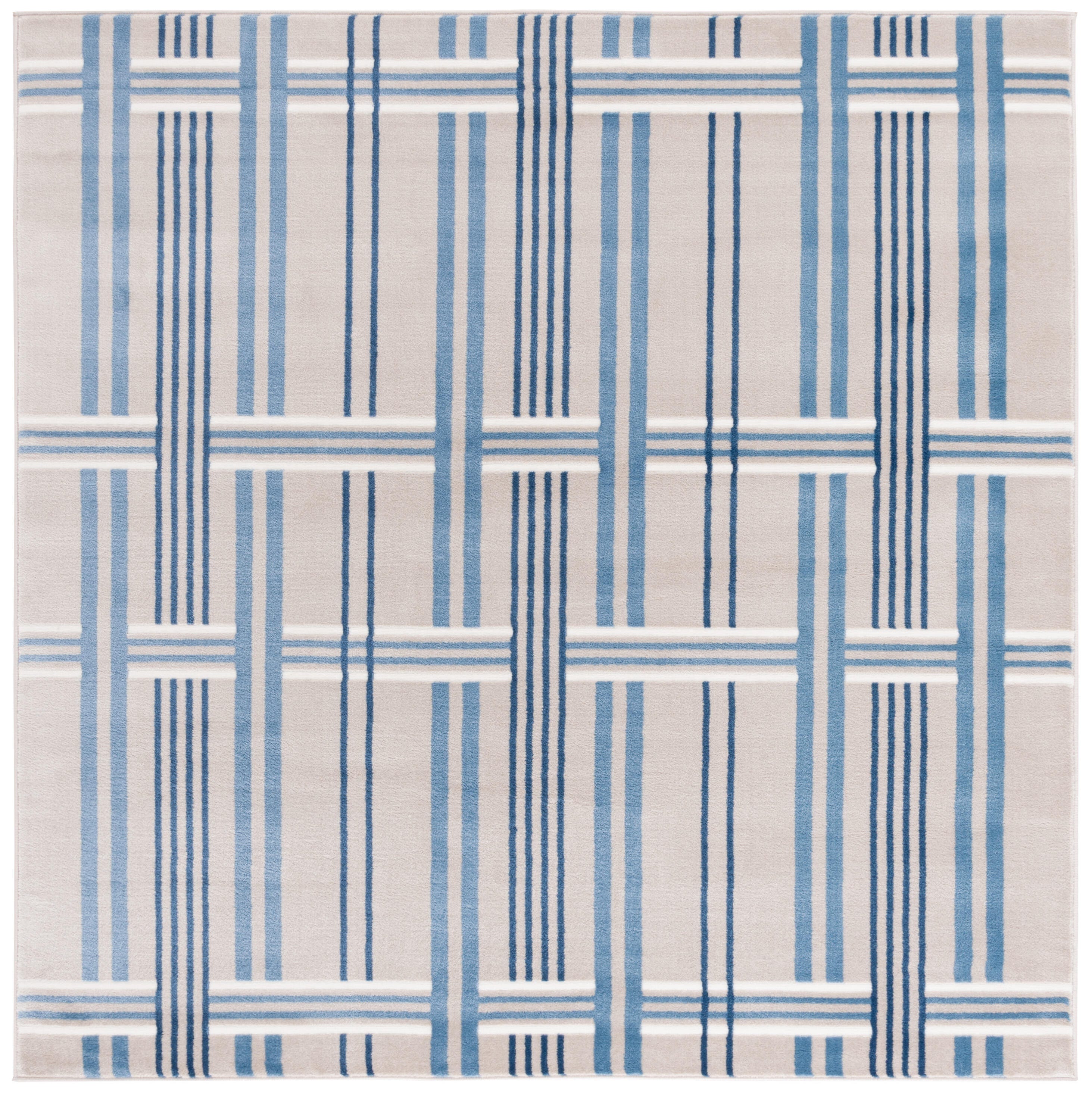 Safavieh Groove 6' 7" x 6' 7" Square Area Rug, Beige/Blue, large