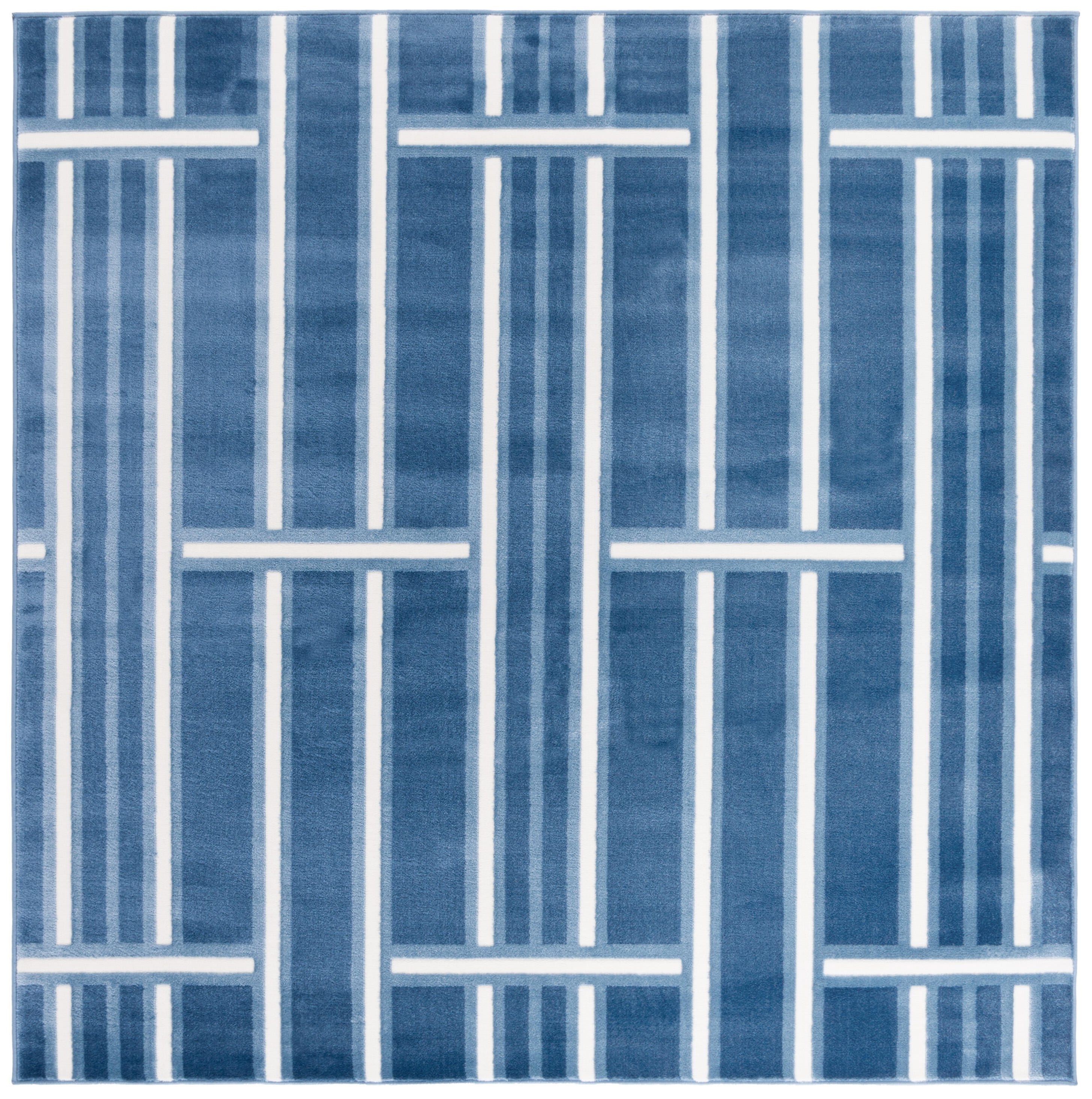 Safavieh Groove 6' 7" x 6' 7" Square Area Rug, Blue/Ivory, large