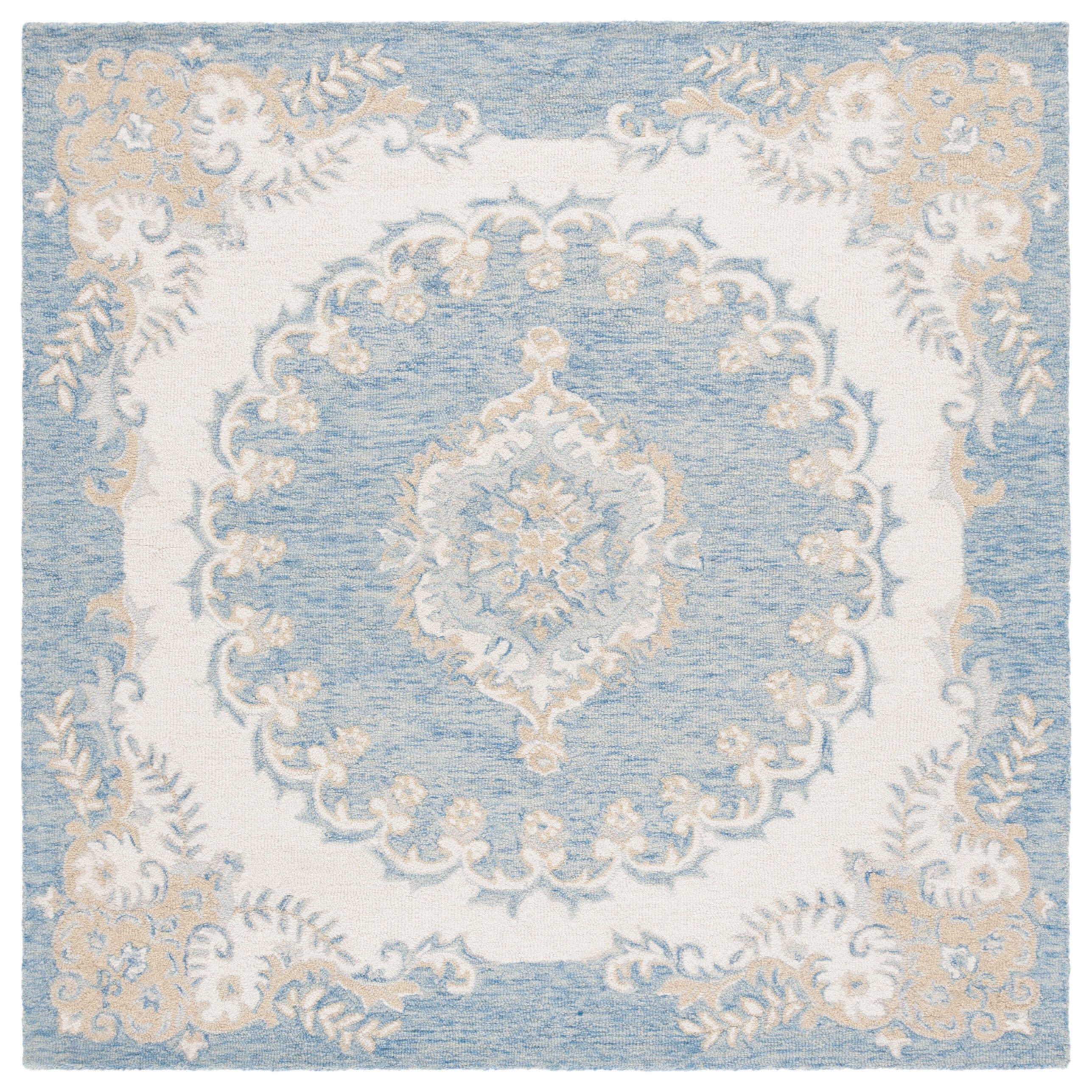 Safavieh Ebony 6' x 6' Square Area Rug, Blue/Ivory, large