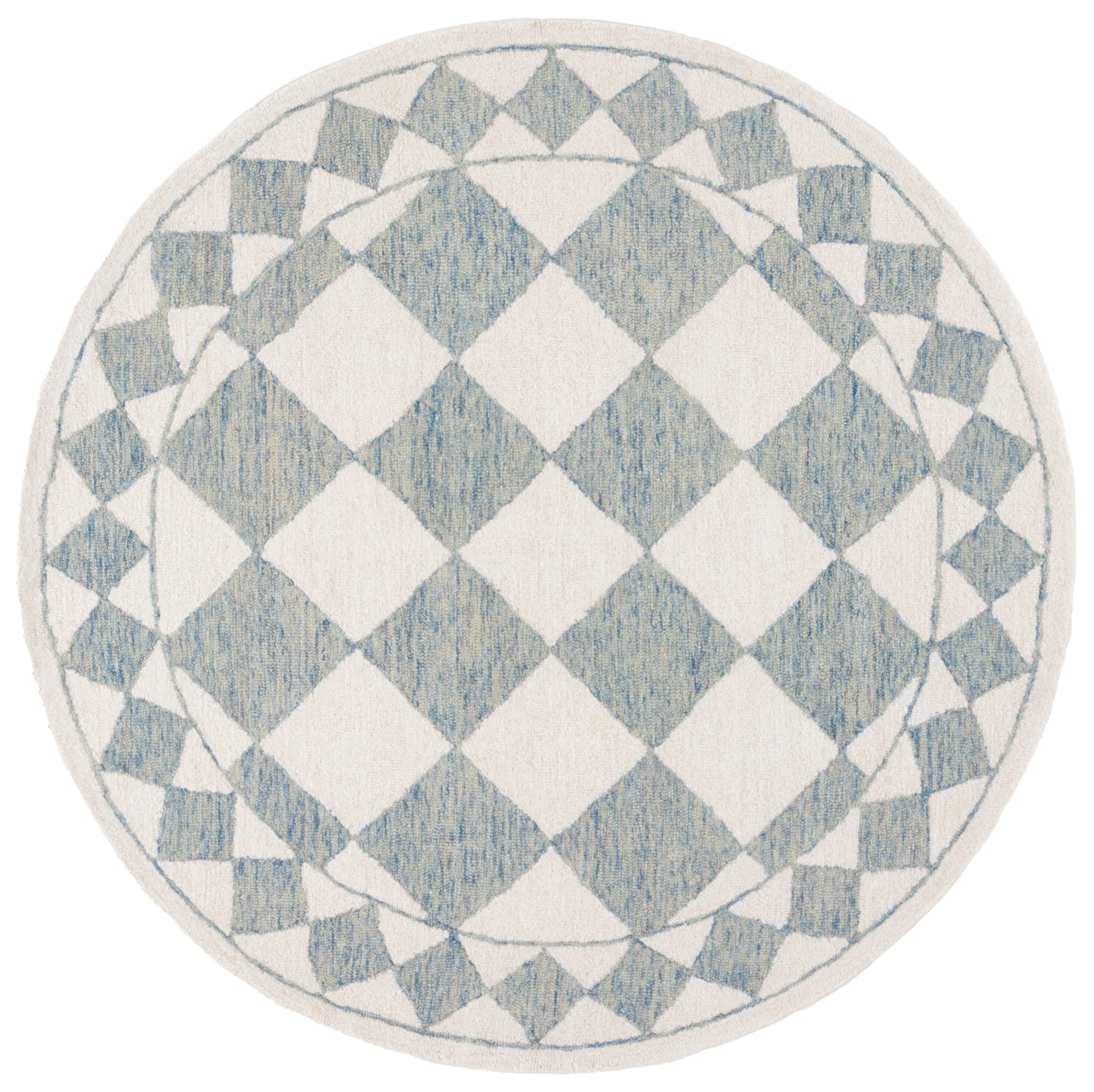 Safavieh Ebony 6' x 6' Round Area Rug, Blue/Ivory, large