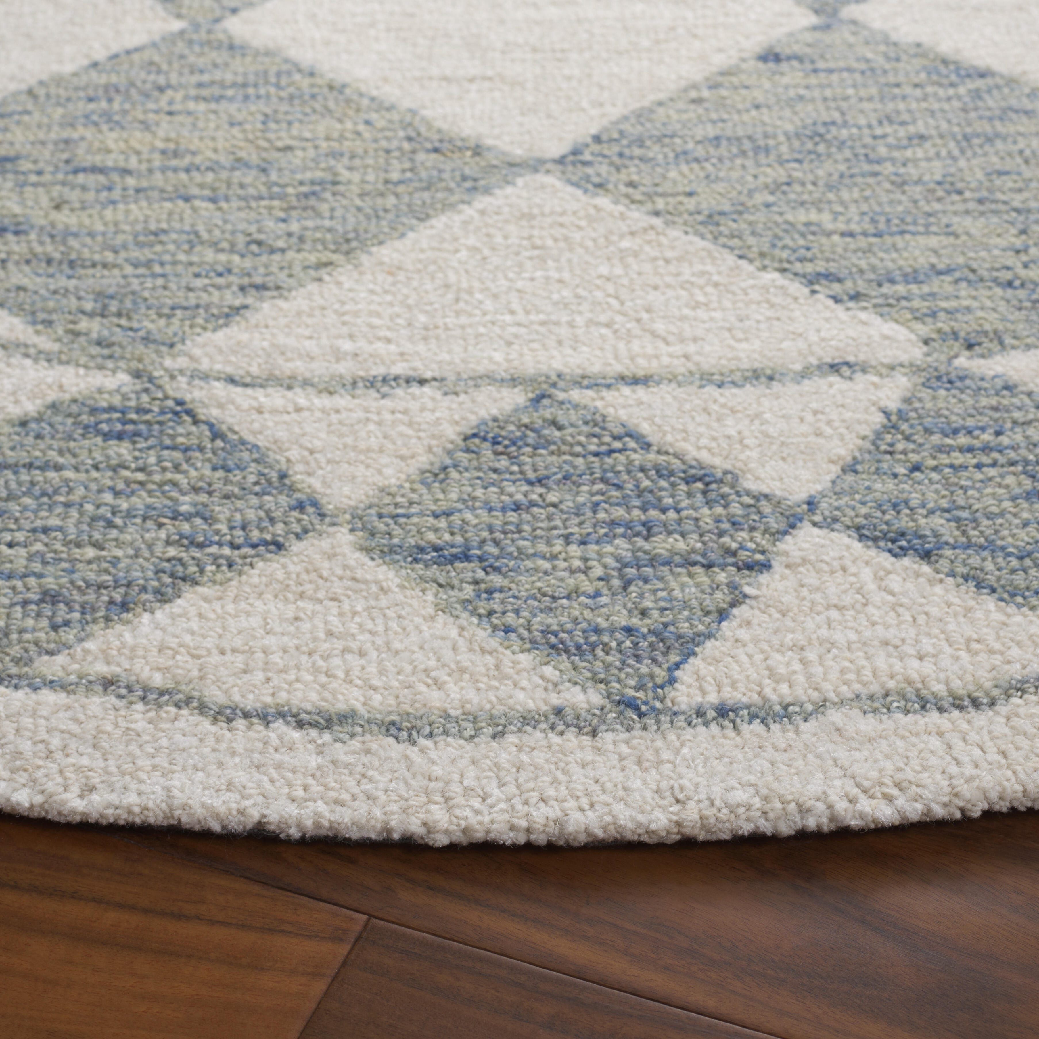 Safavieh Ebony 6' x 6' Round Area Rug, Blue/Ivory, large