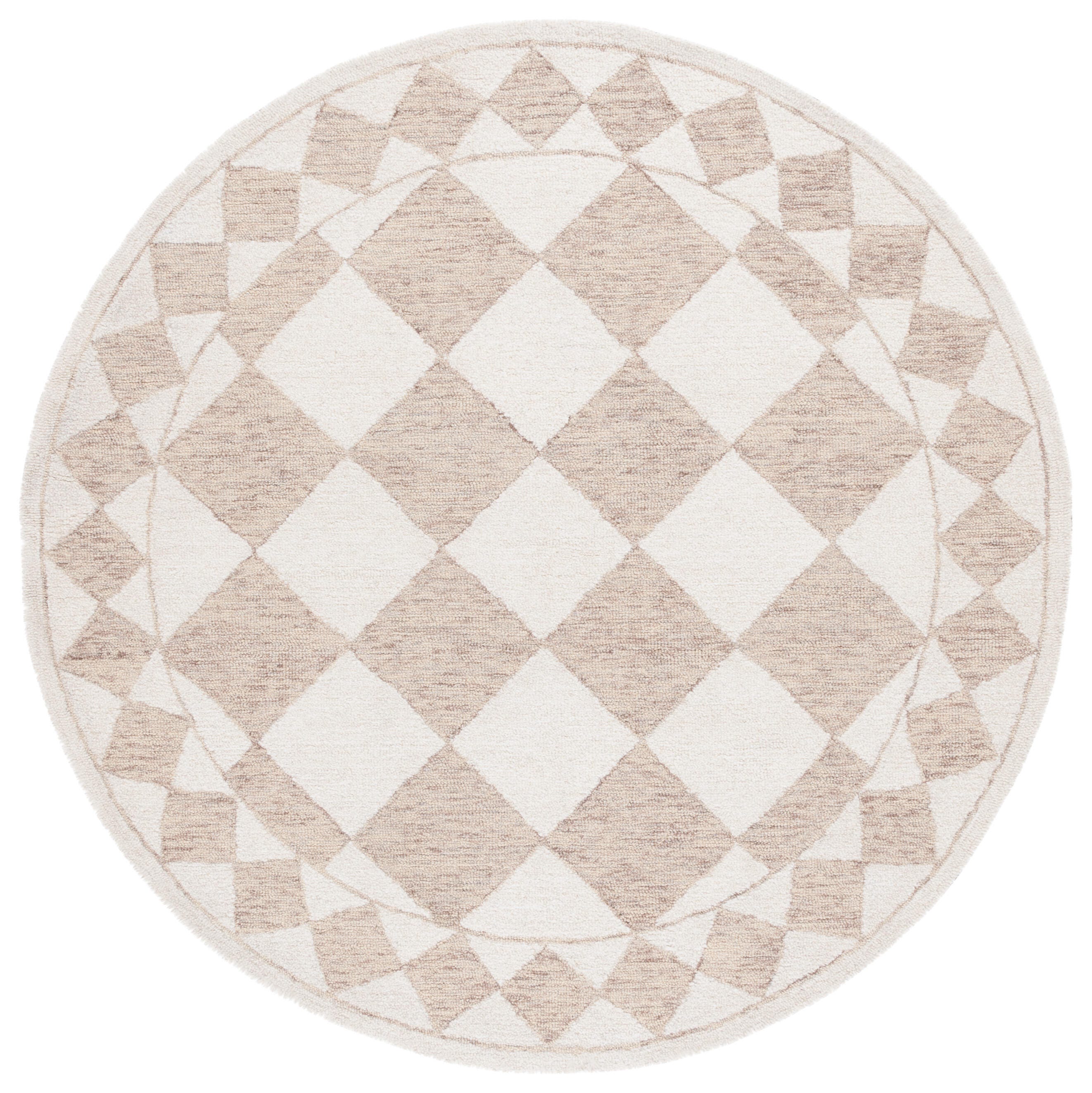 Safavieh Ebony 6' x 6' Round Area Rug, Light Brown/Ivory, large