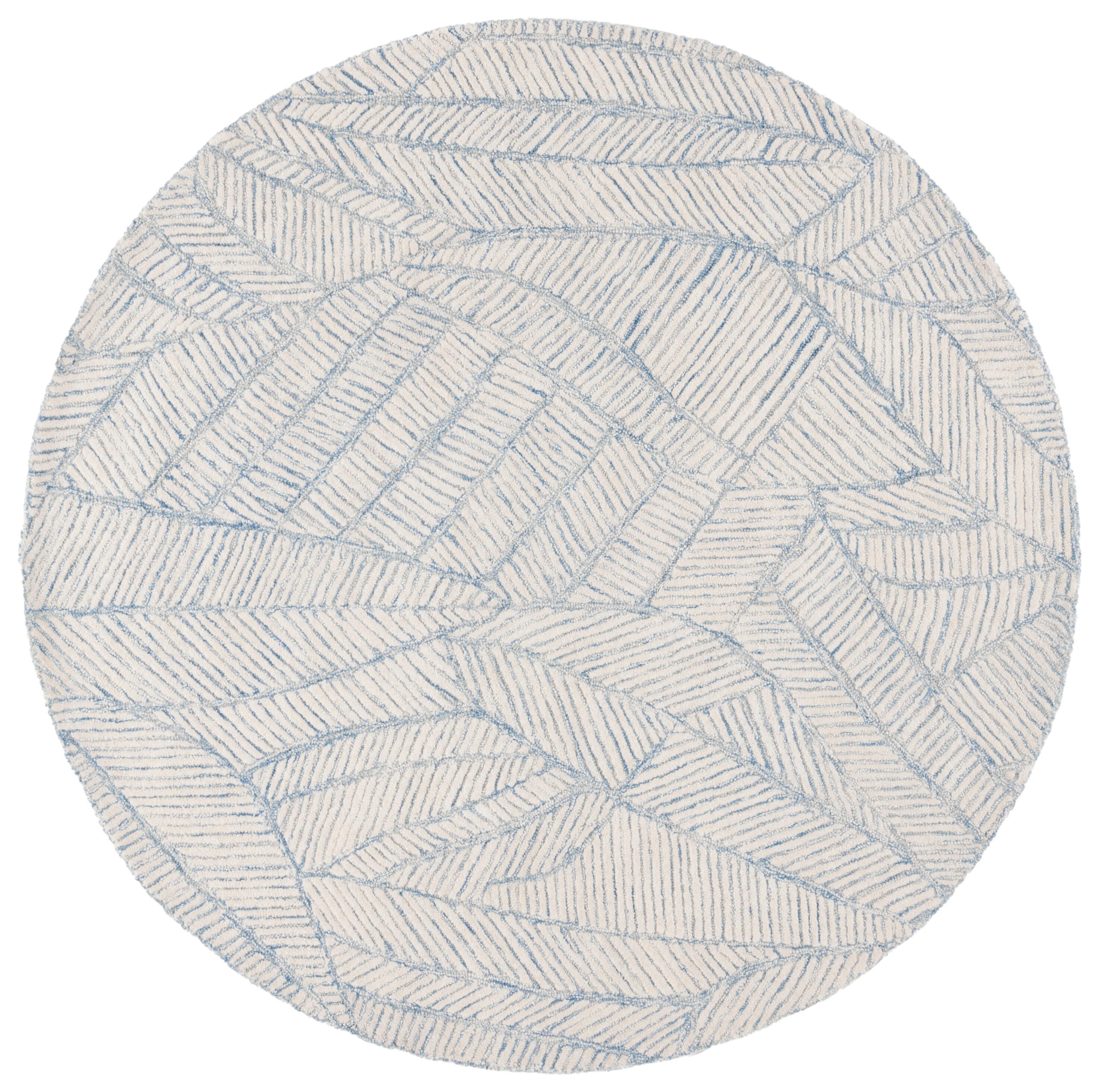 Safavieh Ebony 6' x 6' Round Area Rug, Blue/Ivory, large