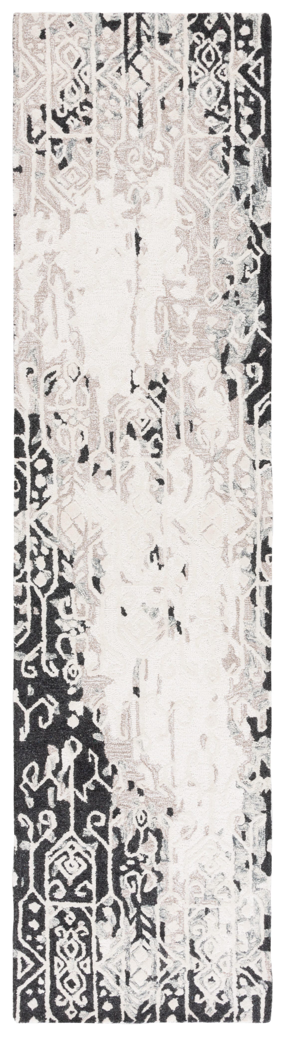 Safavieh Ebony 2' 3" x 9' Runner Rug, Black/Ivory, large