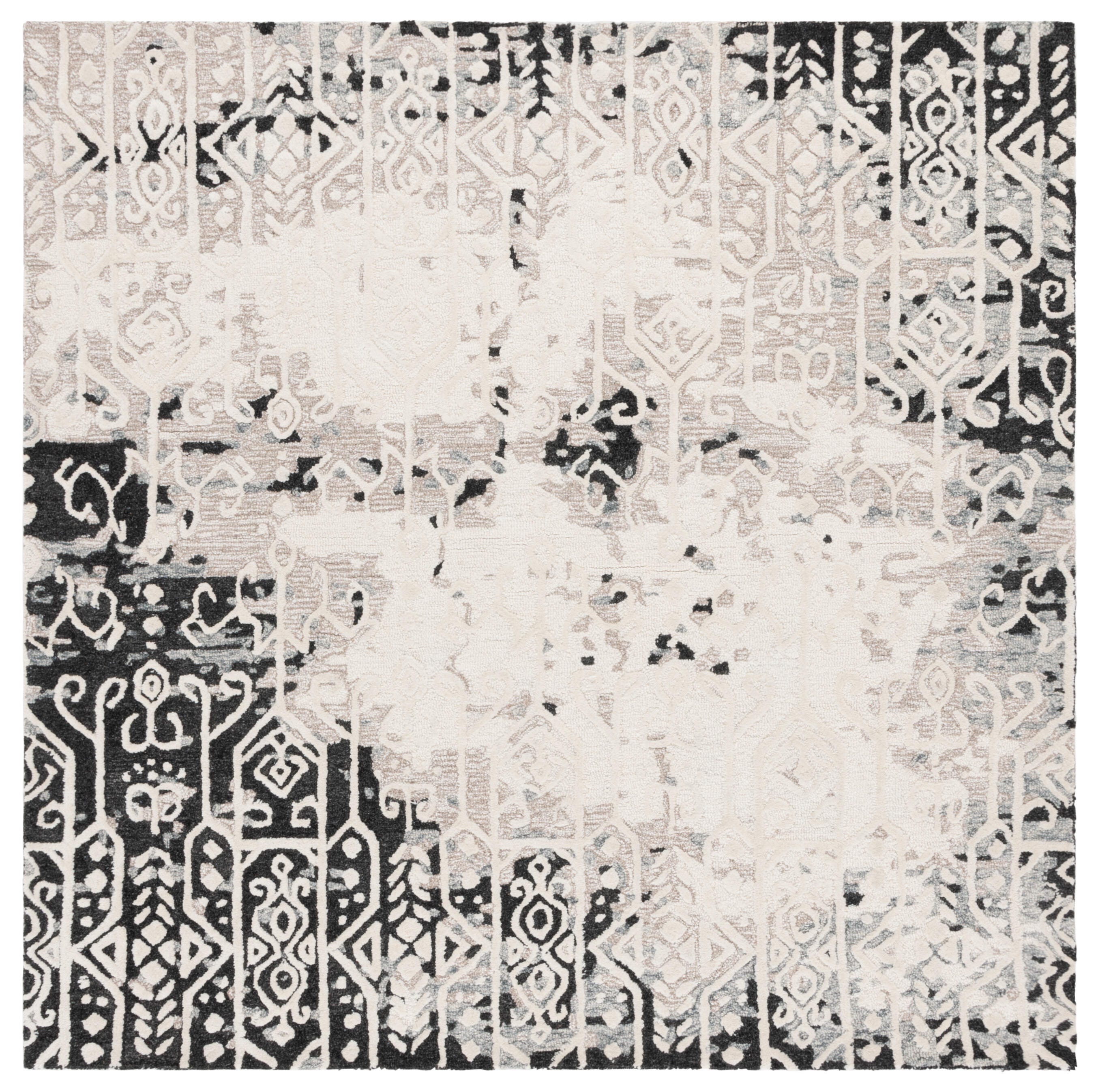 Safavieh Ebony 6' x 6' Square Area Rug, Black/Ivory, large