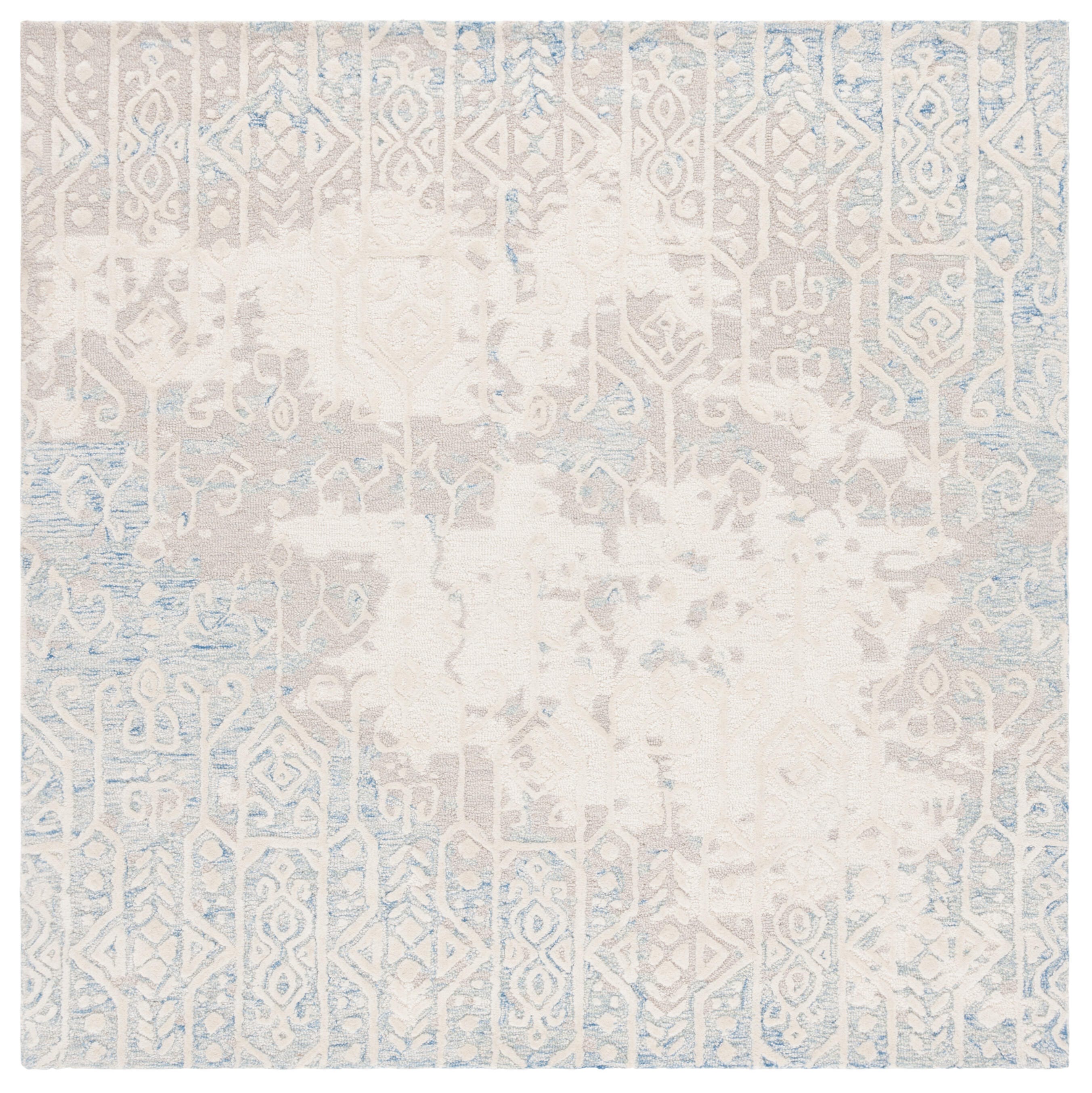 Safavieh Ebony 6' x 6' Square Area Rug, Blue/Ivory, large
