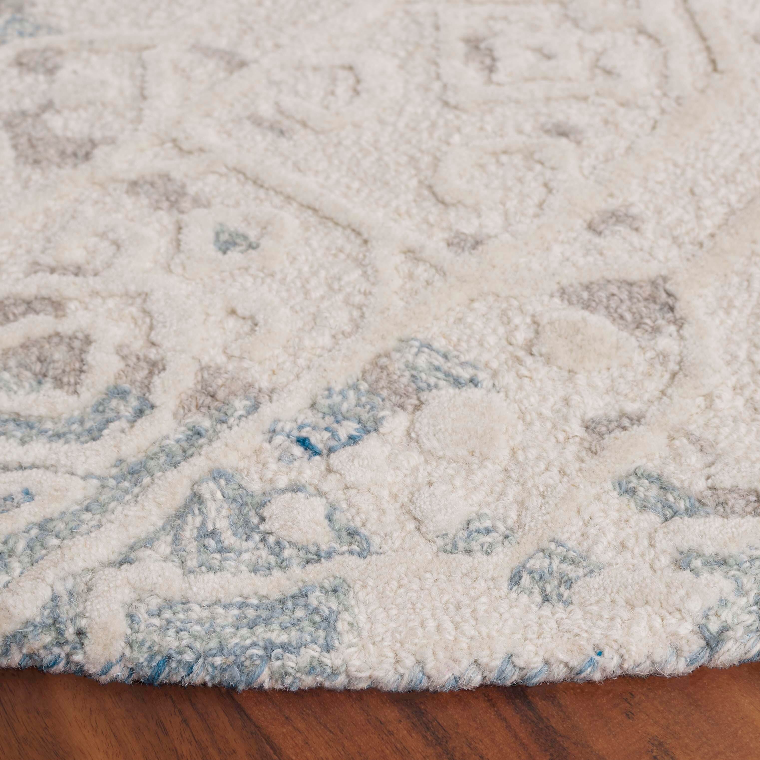Safavieh Ebony 6' x 6' Round Area Rug, Blue/Ivory, large