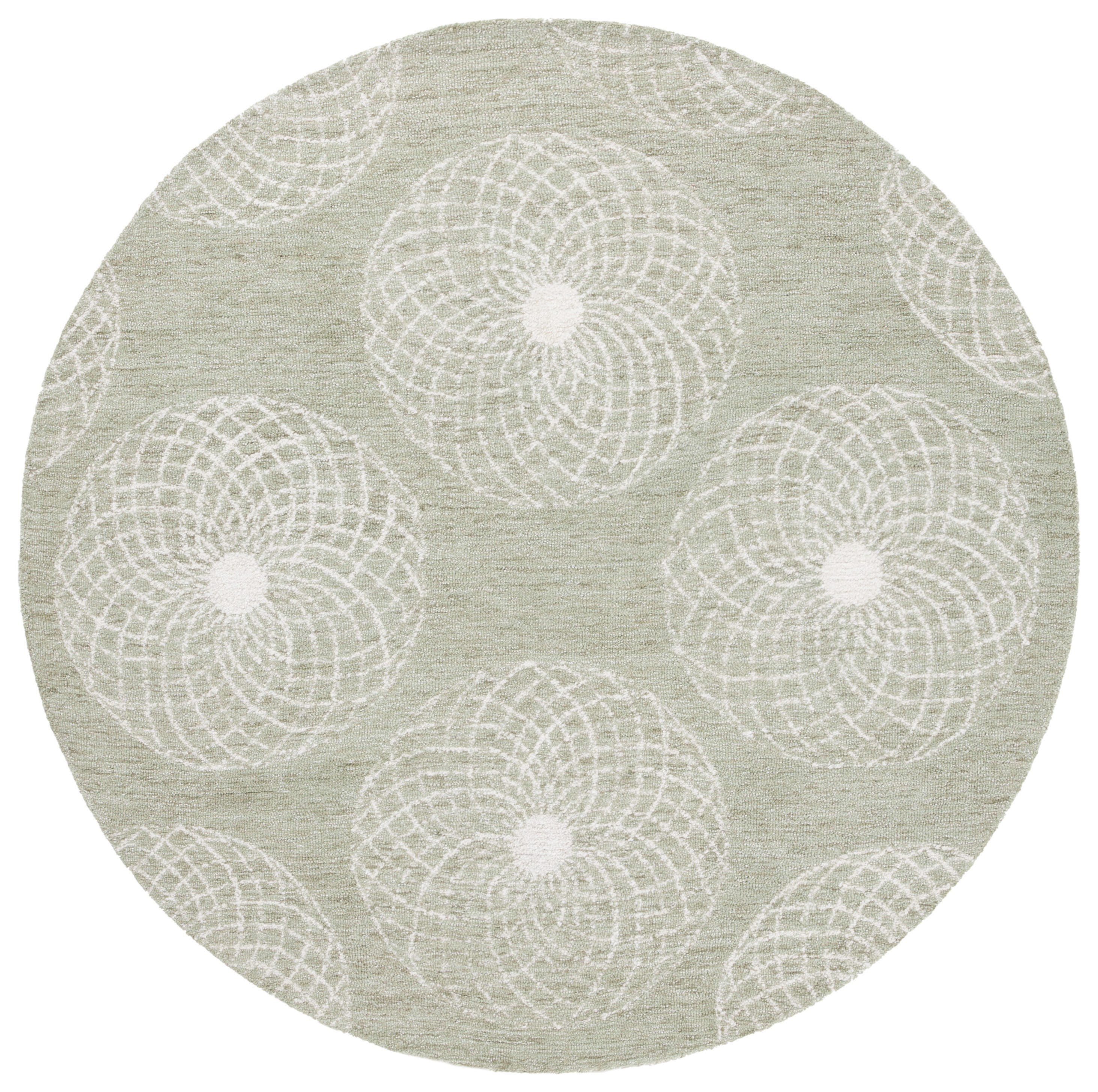 Safavieh Ebony 6' x 6' Round Area Rug, Sage/Ivory, large