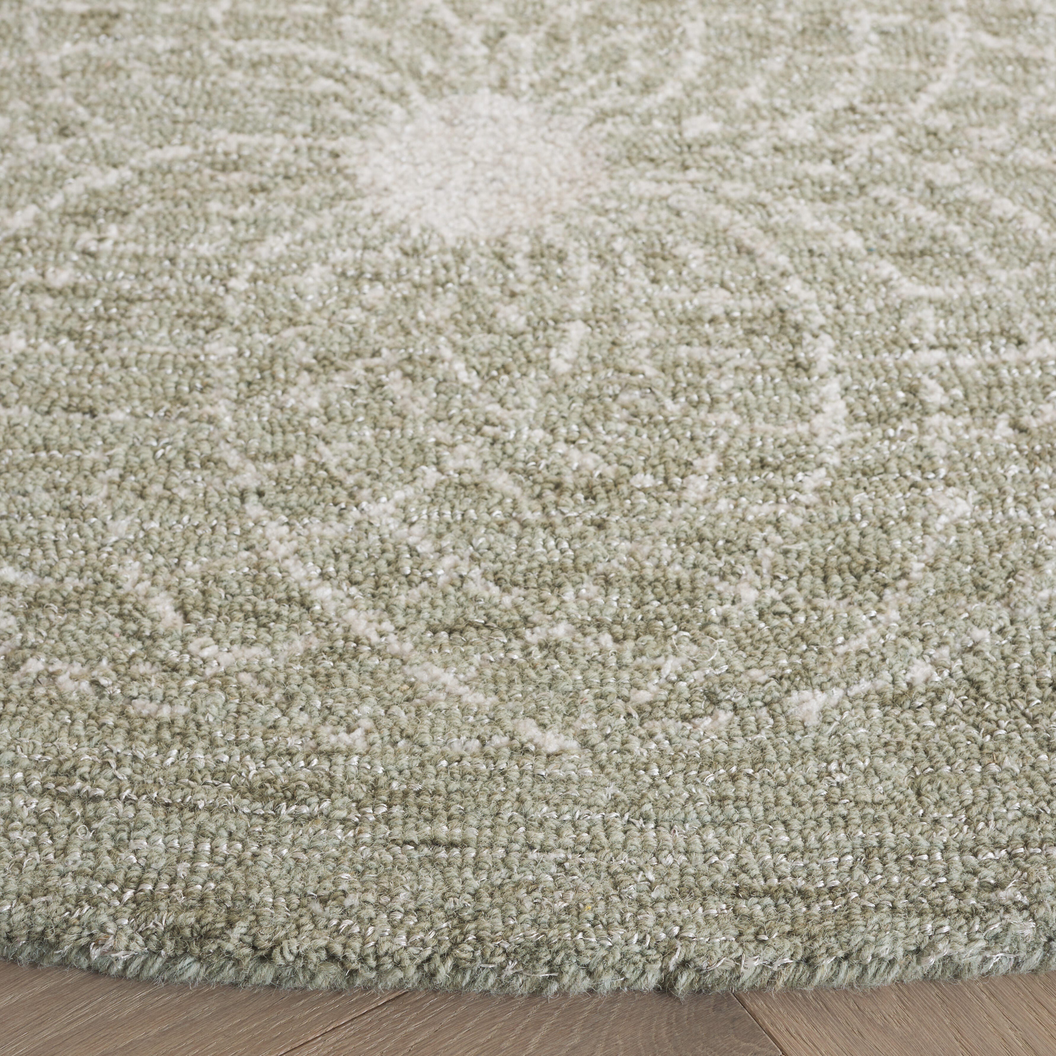 Safavieh Ebony 6' x 6' Round Area Rug, Sage/Ivory, large