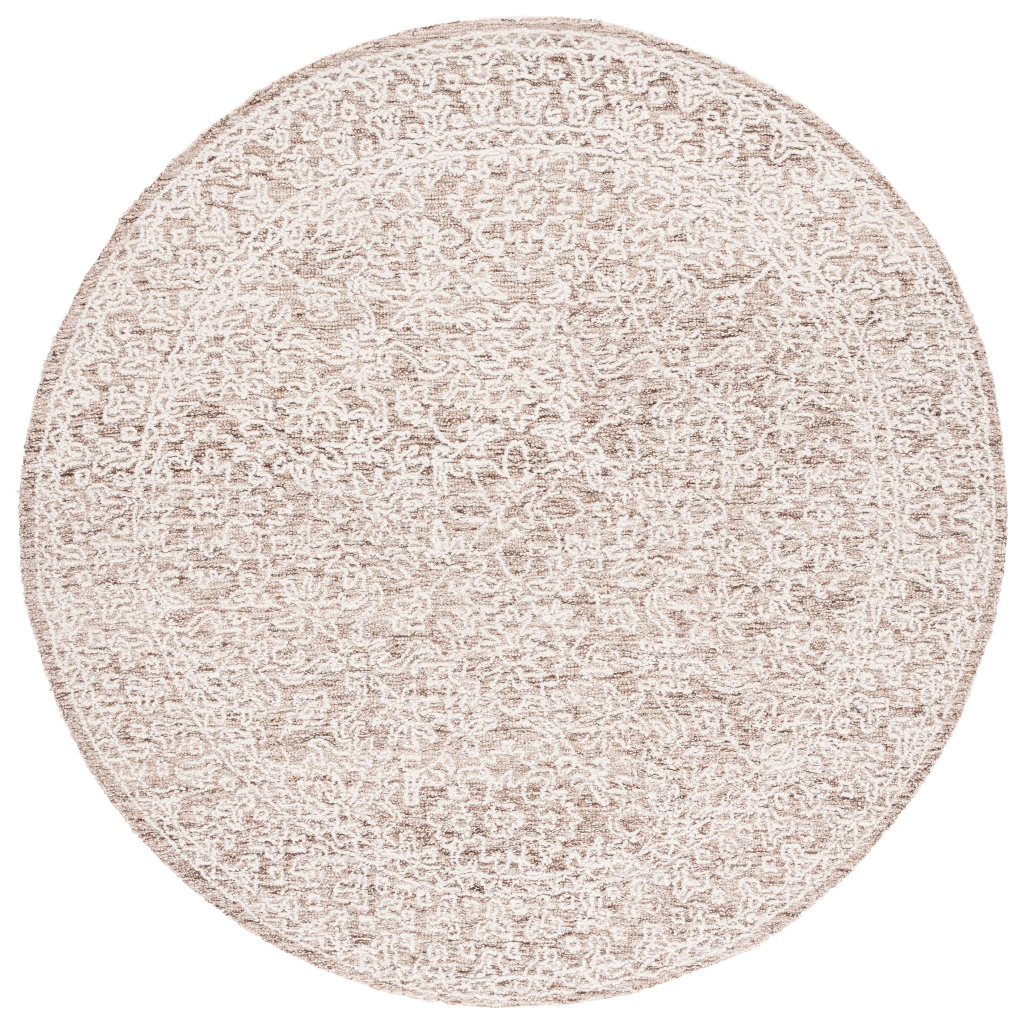 Safavieh Ebony 6' x 6' Round Area Rug, Brown/Ivory, large