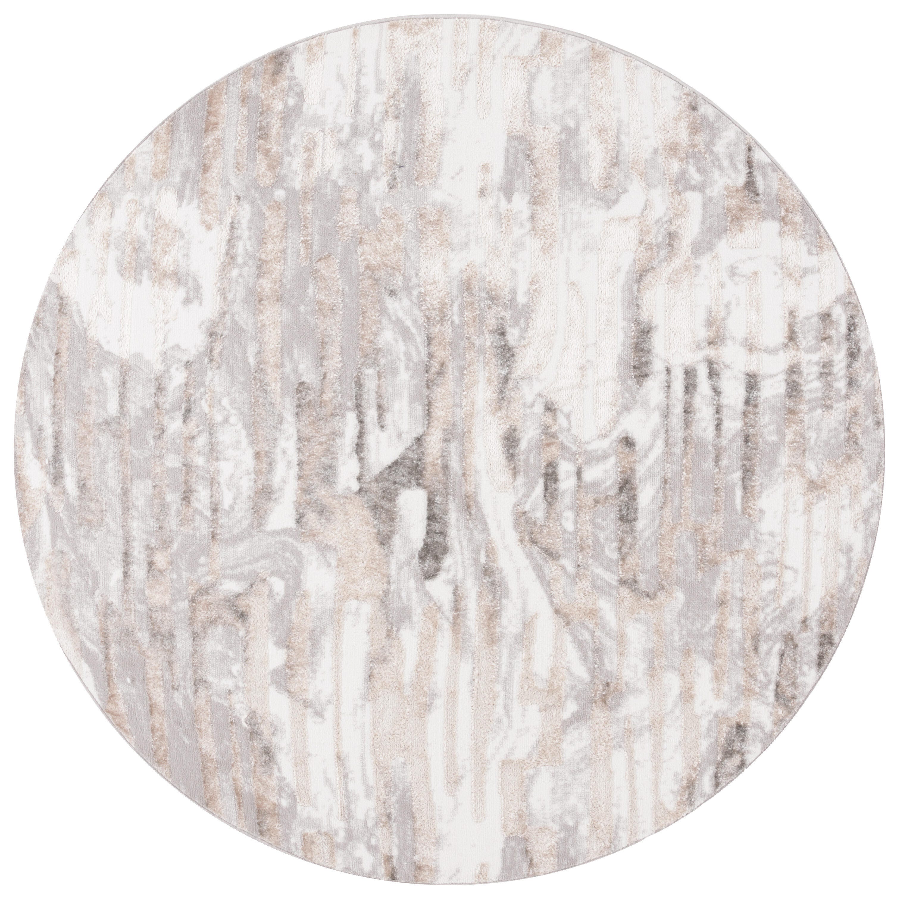 Safavieh Maya 6' 7" x 6' 7" Round Area Rug, Ivory/Gray Beige, large