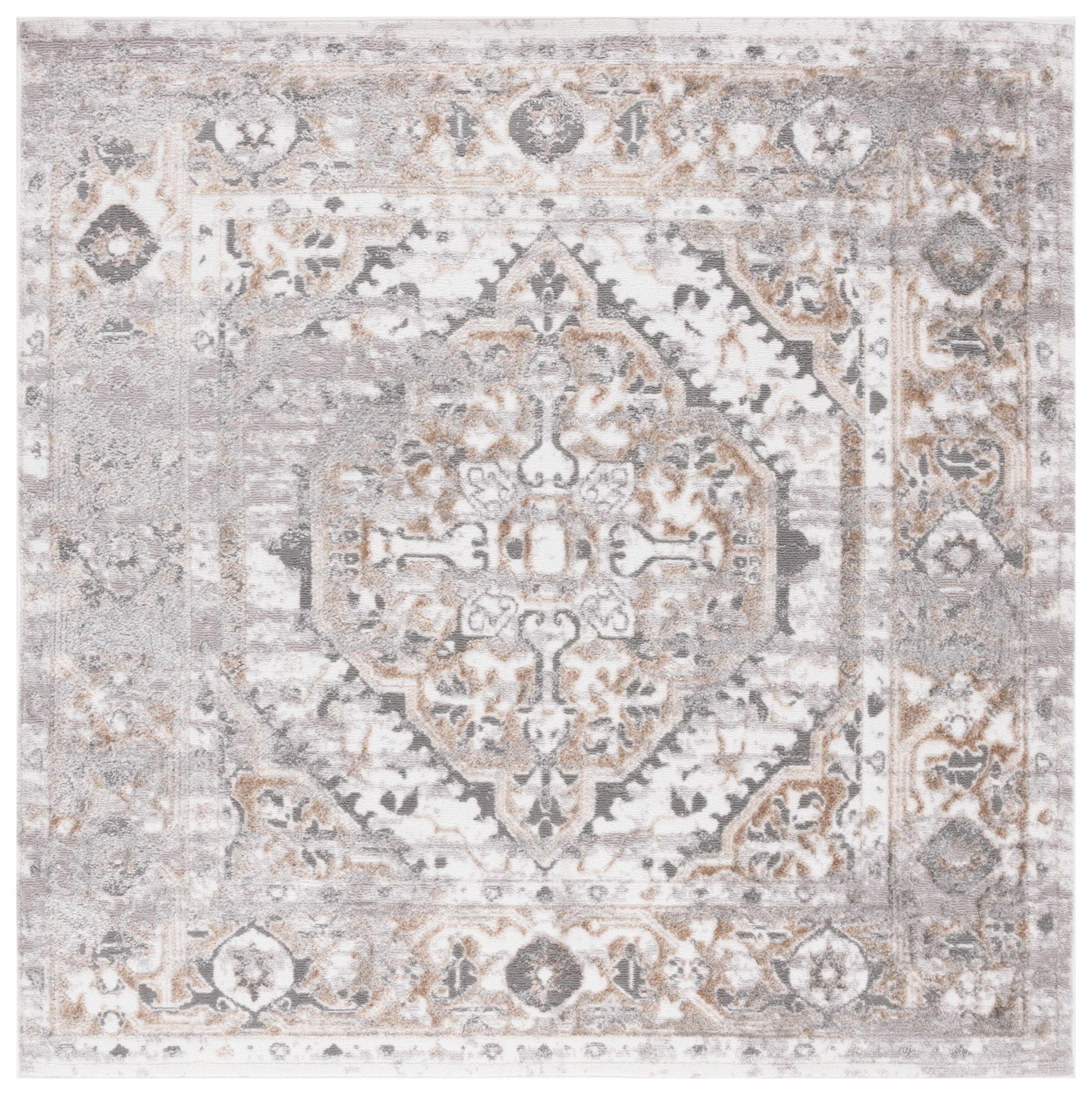 Safavieh Maya 6' 7" x 6' 7" Square Area Rug, Ivory/Gray Beige, large