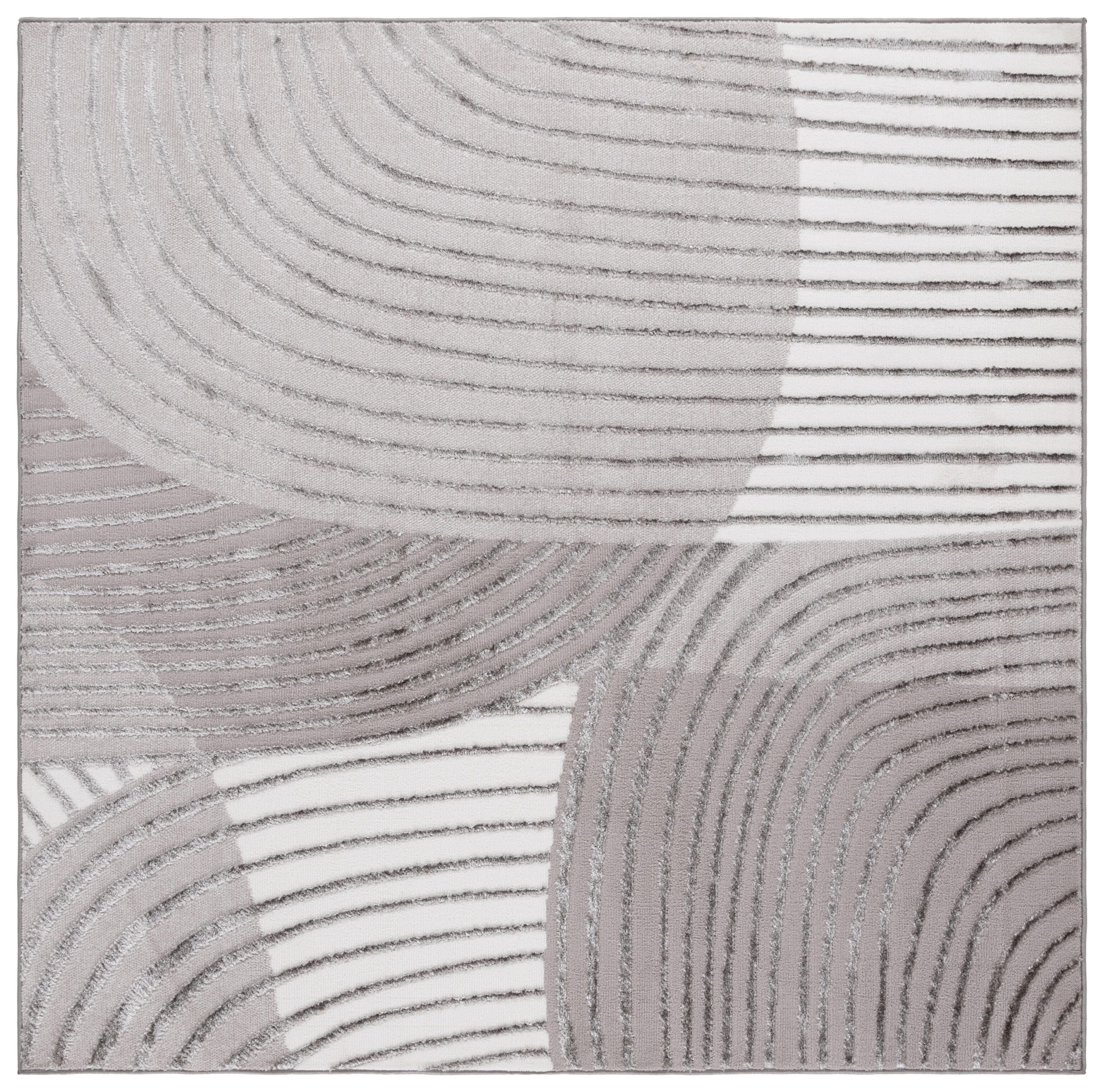 Safavieh Maya 6' 7" x 6' 7" Square Area Rug, Ivory/Gray, large