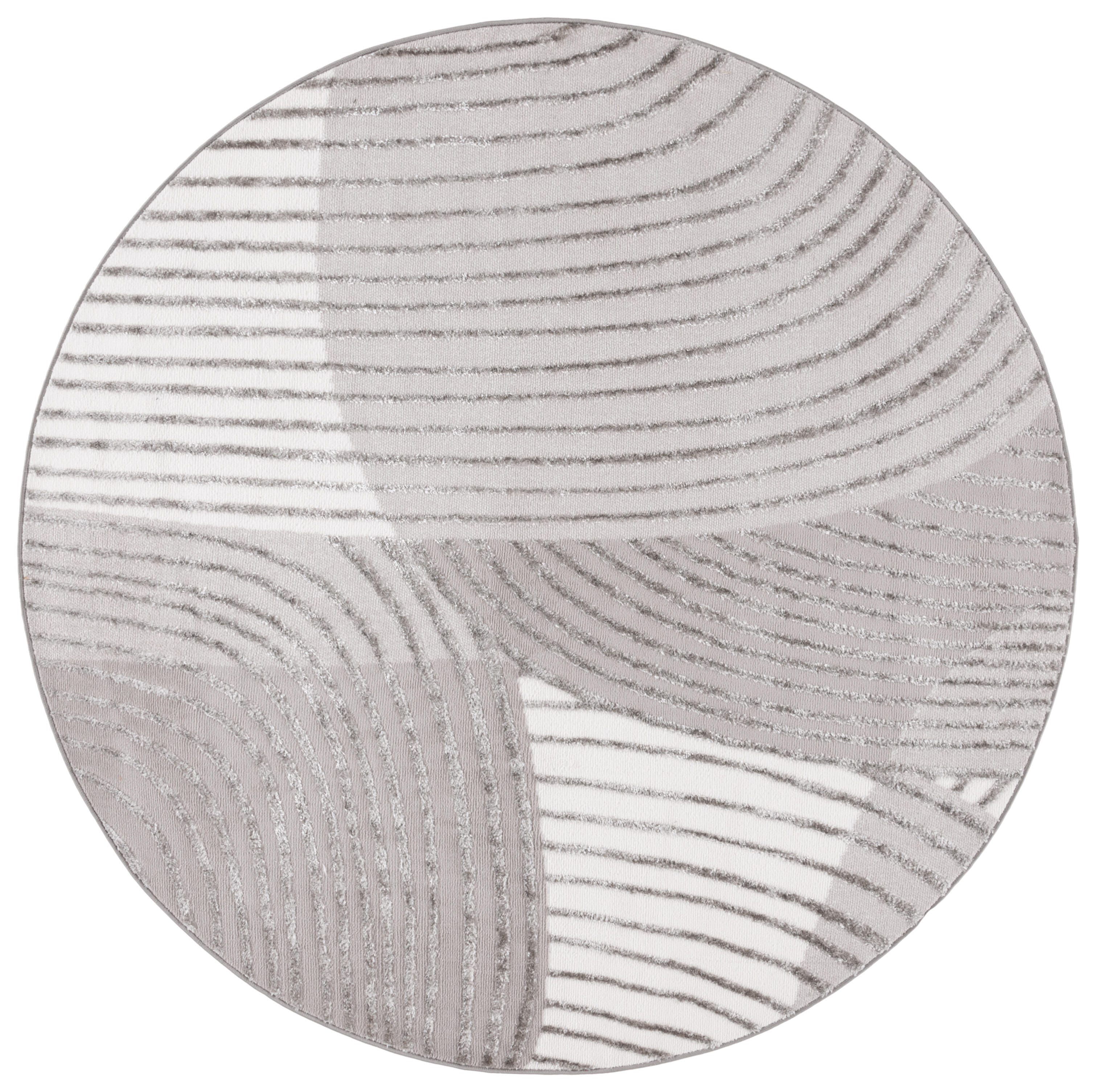 Safavieh Maya 6' 7" x 6' 7" Round Area Rug, Ivory/Gray, large