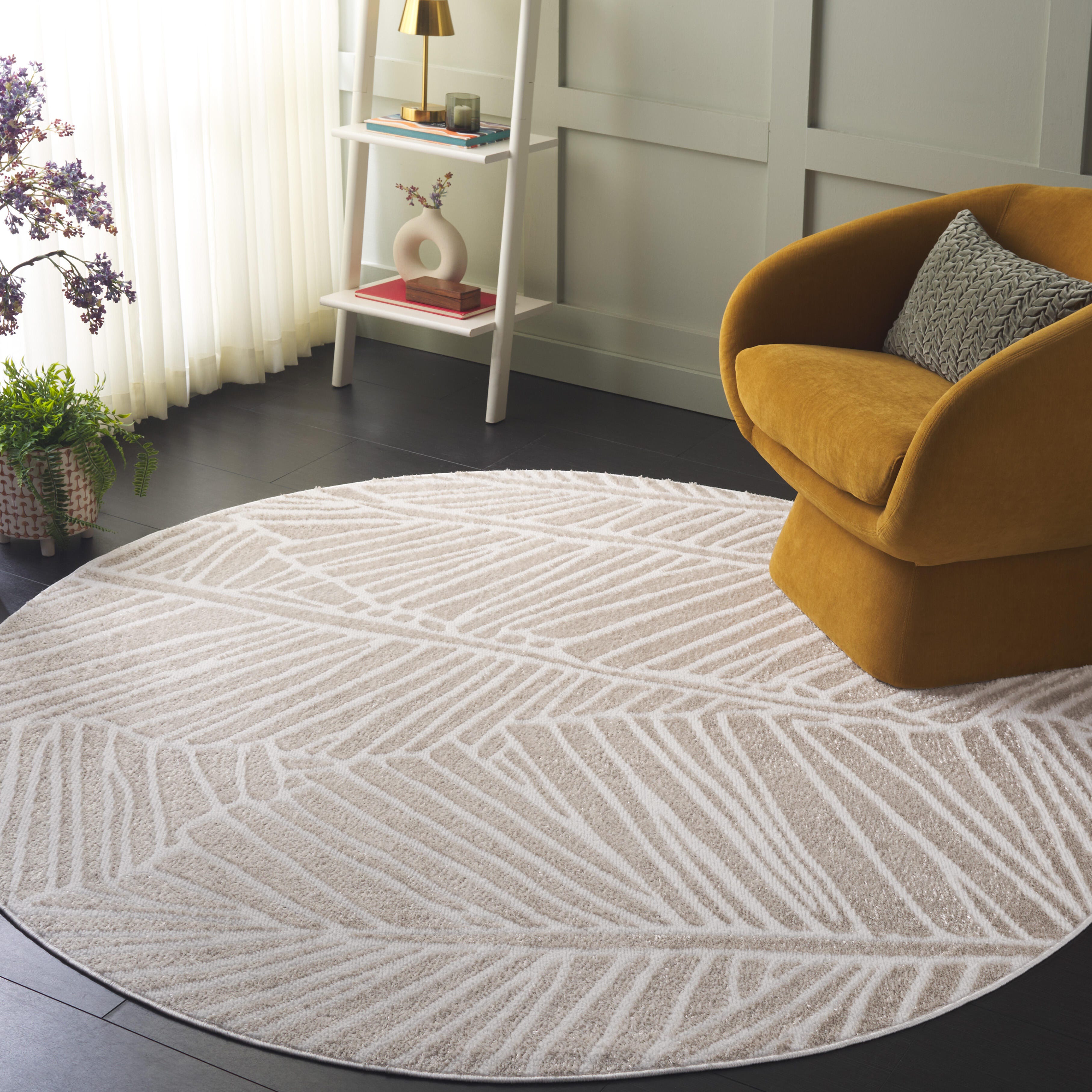 Safavieh Maya 6' 7" x 6' 7" Round Area Rug, Ivory, rollover