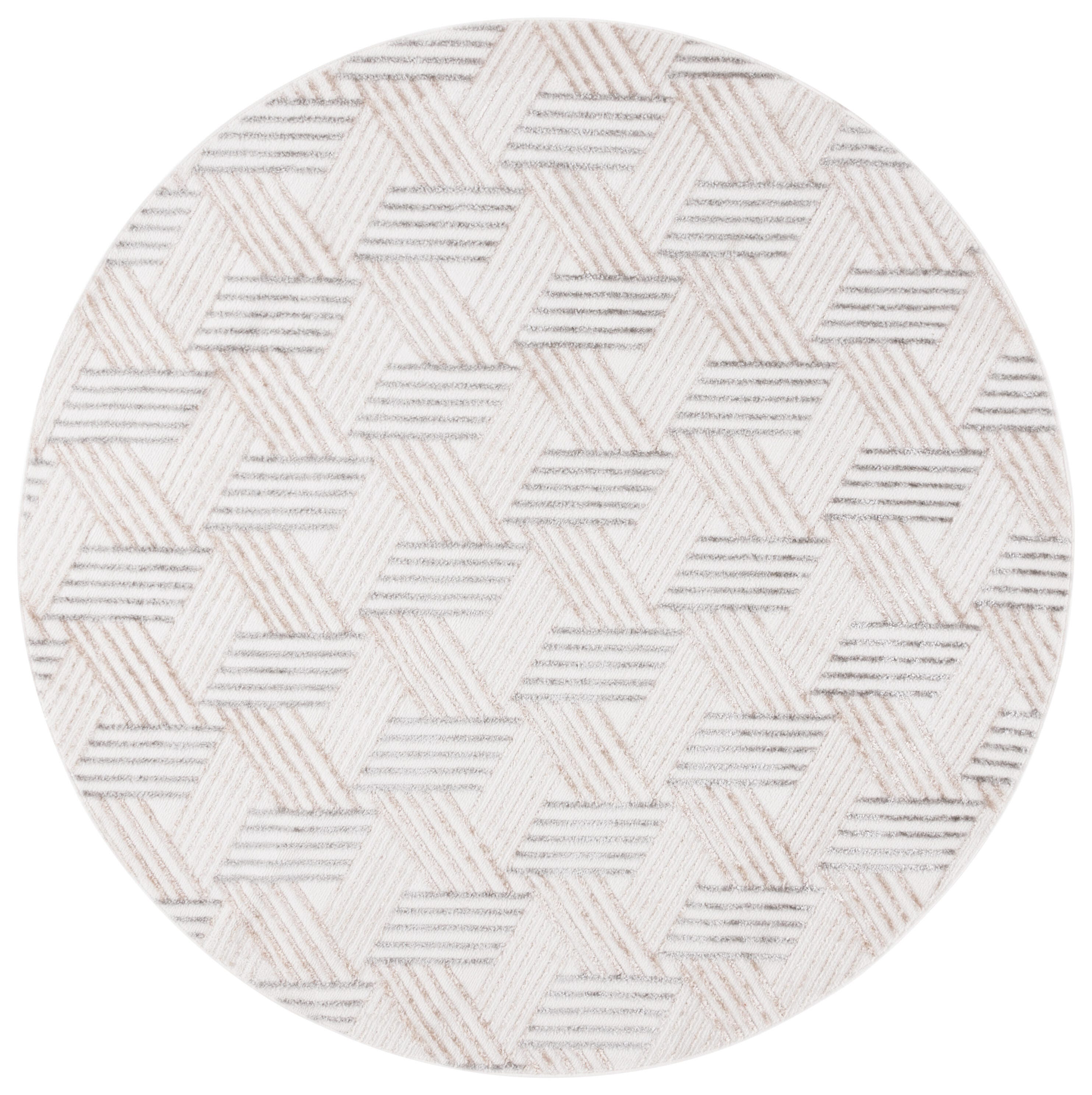 Safavieh Maya 6' 7" x 6' 7" Round Area Rug, Ivory/Gray Beige, large
