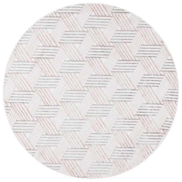 Safavieh Maya Lirije 6' 7" x 6' 7" Round Area Rug, Ivory/Gray Beige