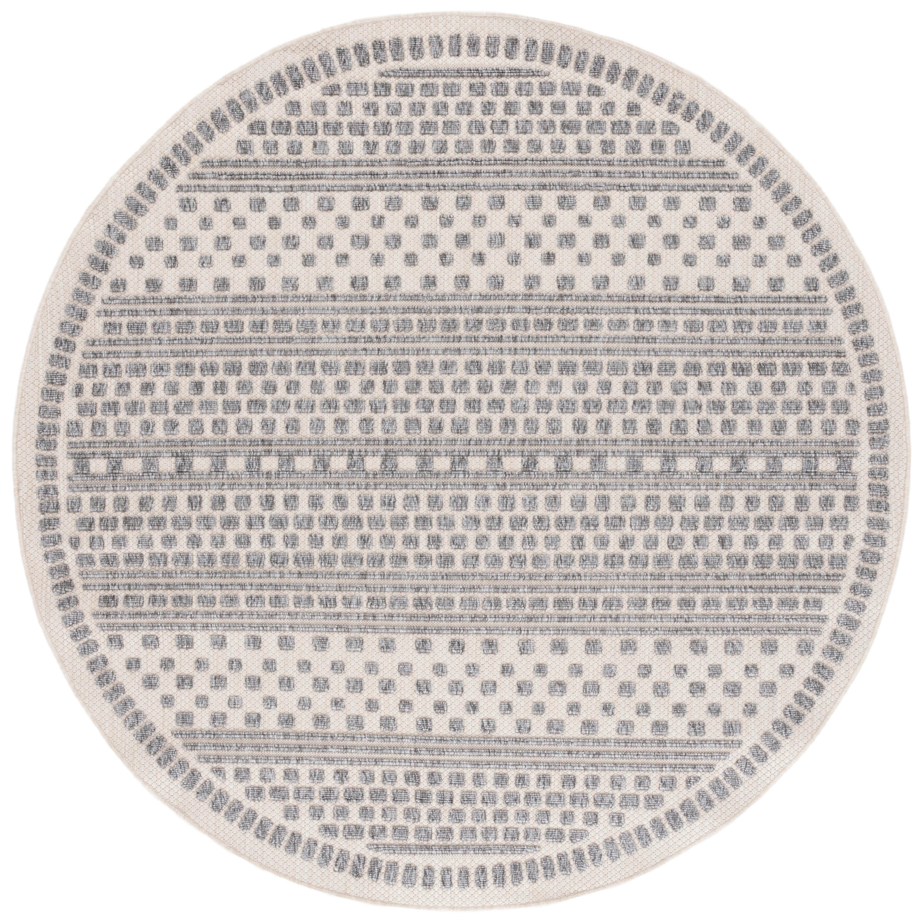 Safavieh Milos 6' 7" x 6' 7" Round Area Rug, Beige/Gray, large