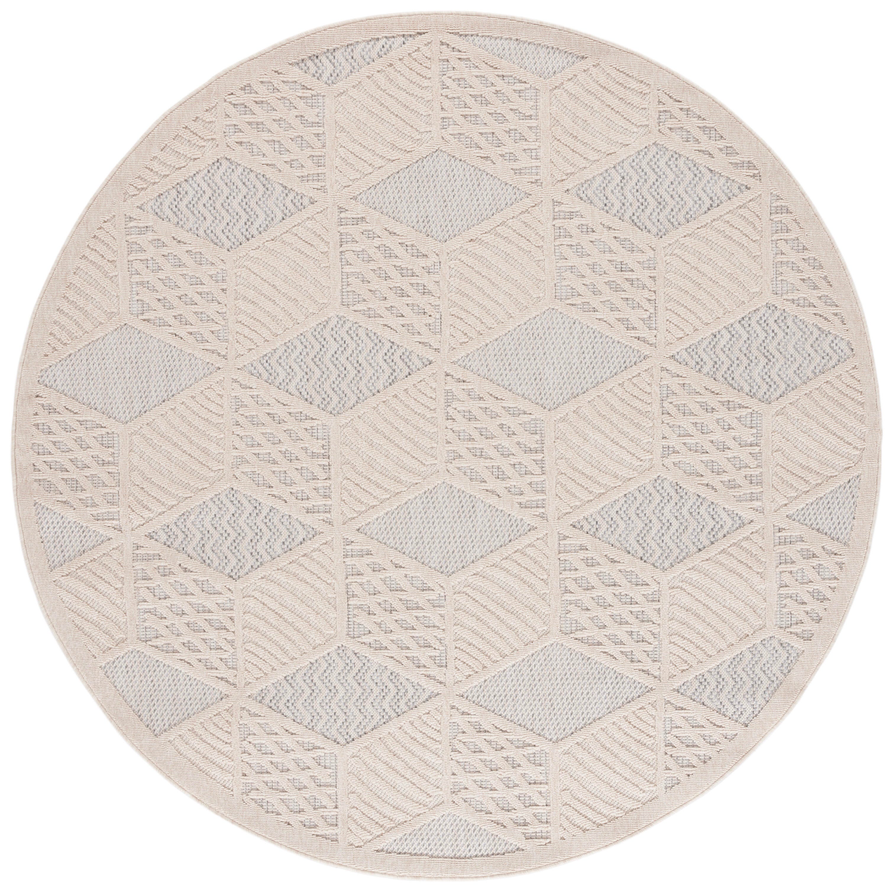 Safavieh Milos 6' 7" x 6' 7" Round Area Rug, Ivory, large