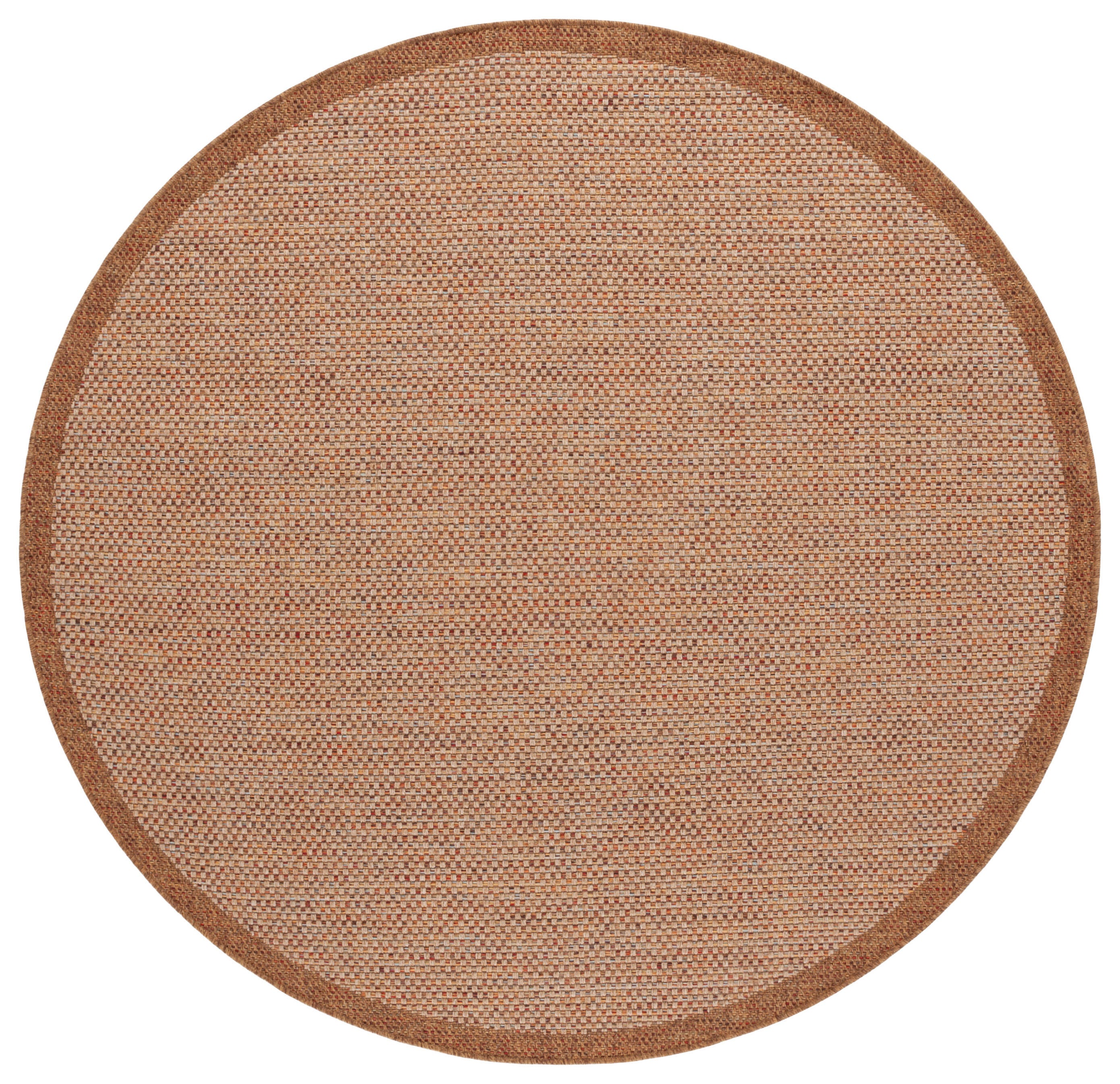 Safavieh Wicker 6' 7" x 6' 7" Round Area Rug, Natural/Brown, large