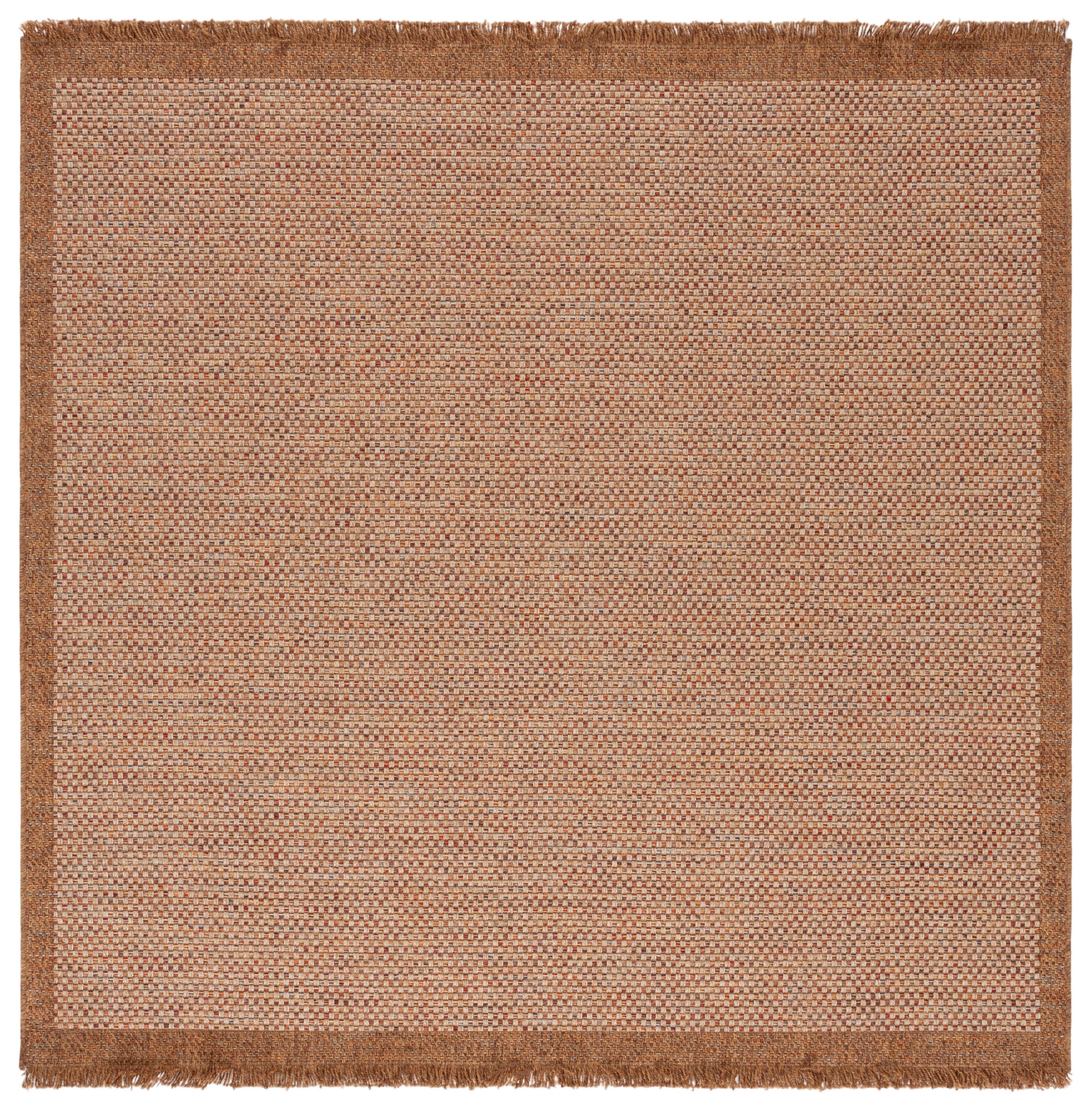 Safavieh Wicker 6' 7" x 6' 7" Square Area Rug, Natural/Brown, large
