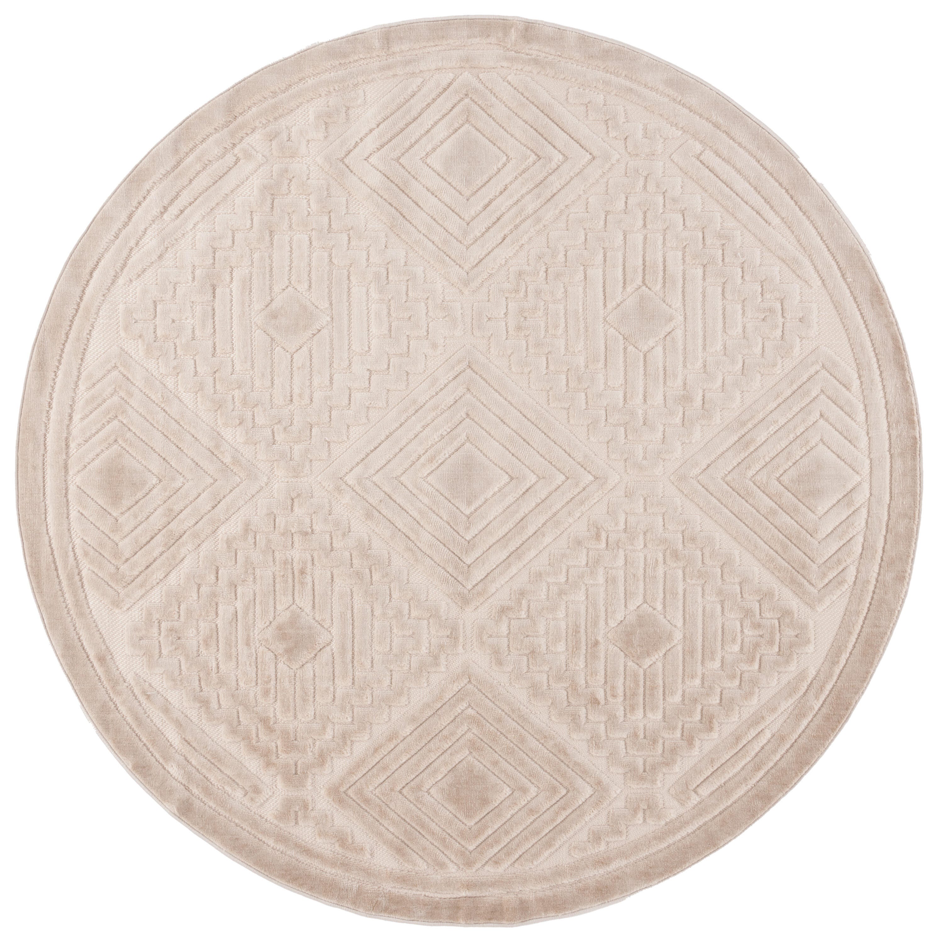 Safavieh Selena 6' 7" x 6' 7" Round Area Rug, Beige, large