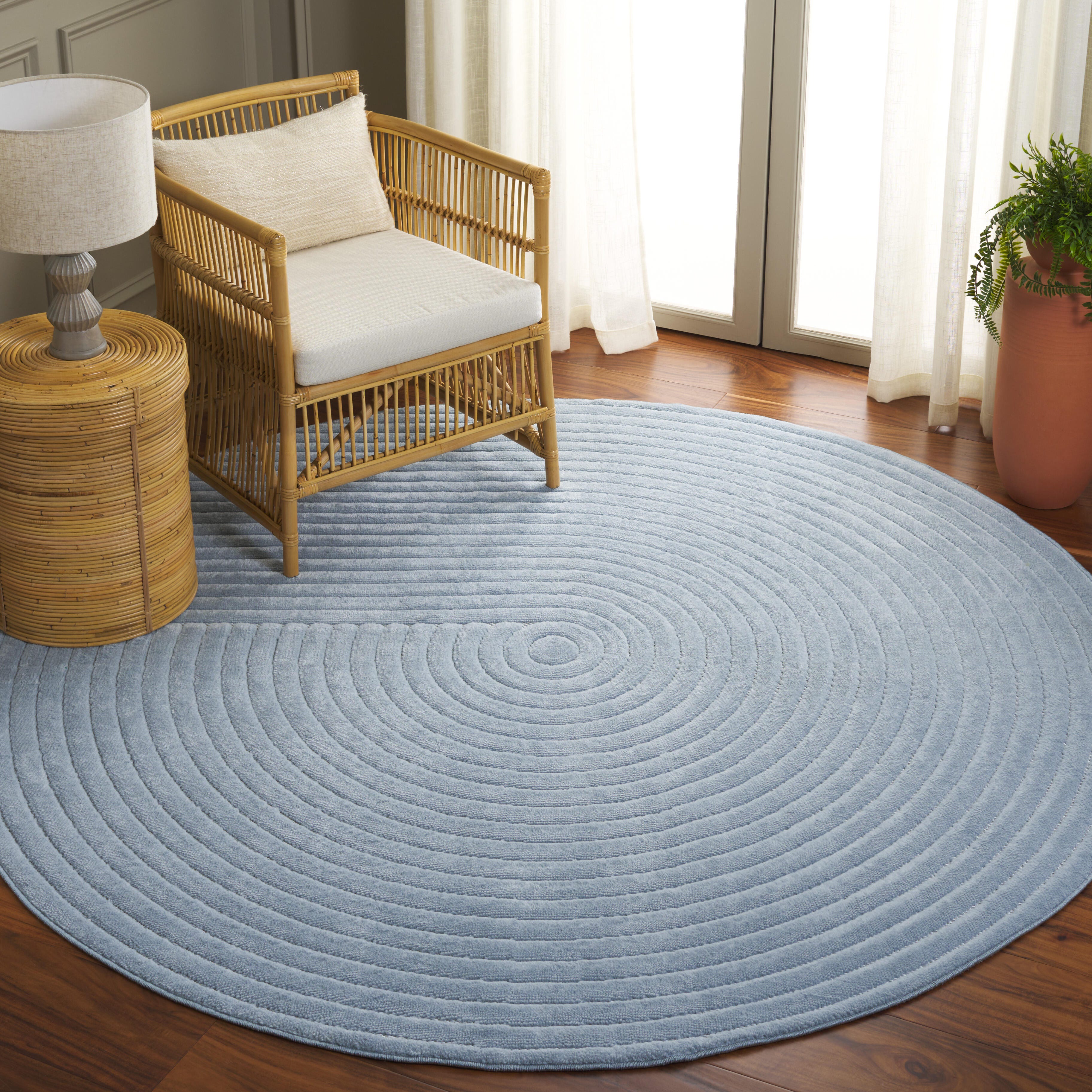Safavieh Selena 6' 7" x 6' 7" Round Area Rug, Blue, rollover