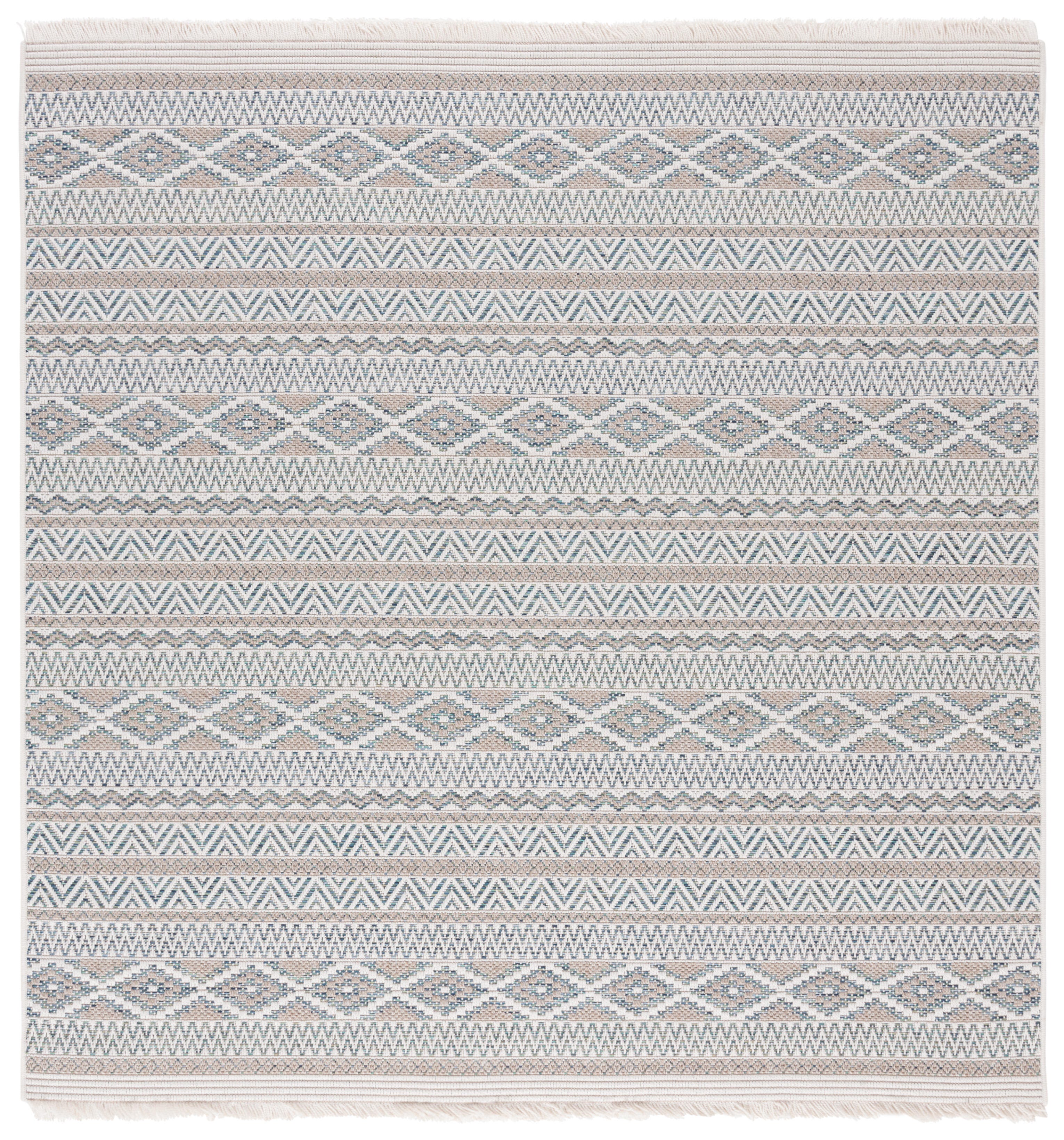 Safavieh Wicker 6' 7" x 6' 7" Square Area Rug, Aqua/Beige, large