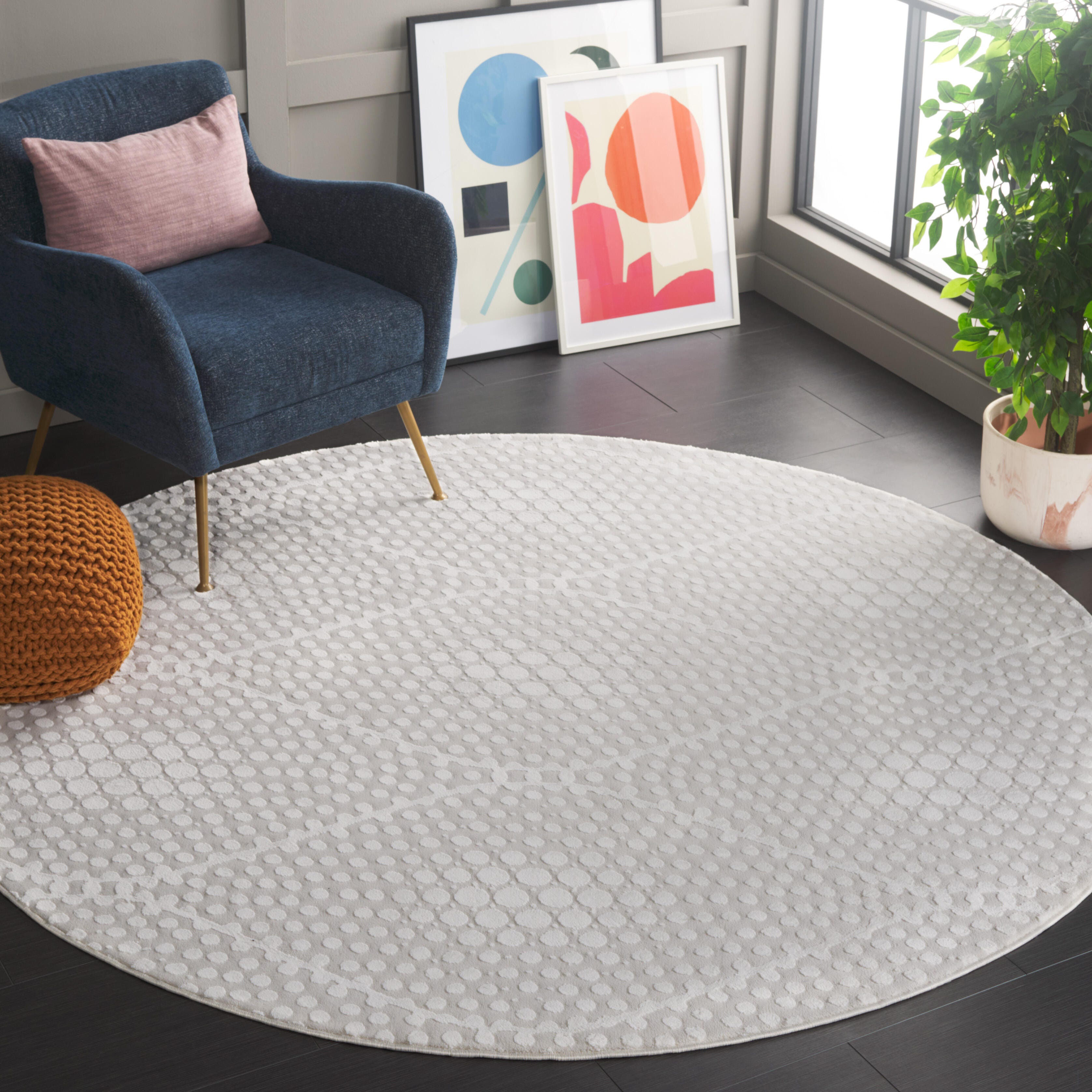 Safavieh Revive 6' 7" x 6' 7" Round Area Rug, Ivory, rollover