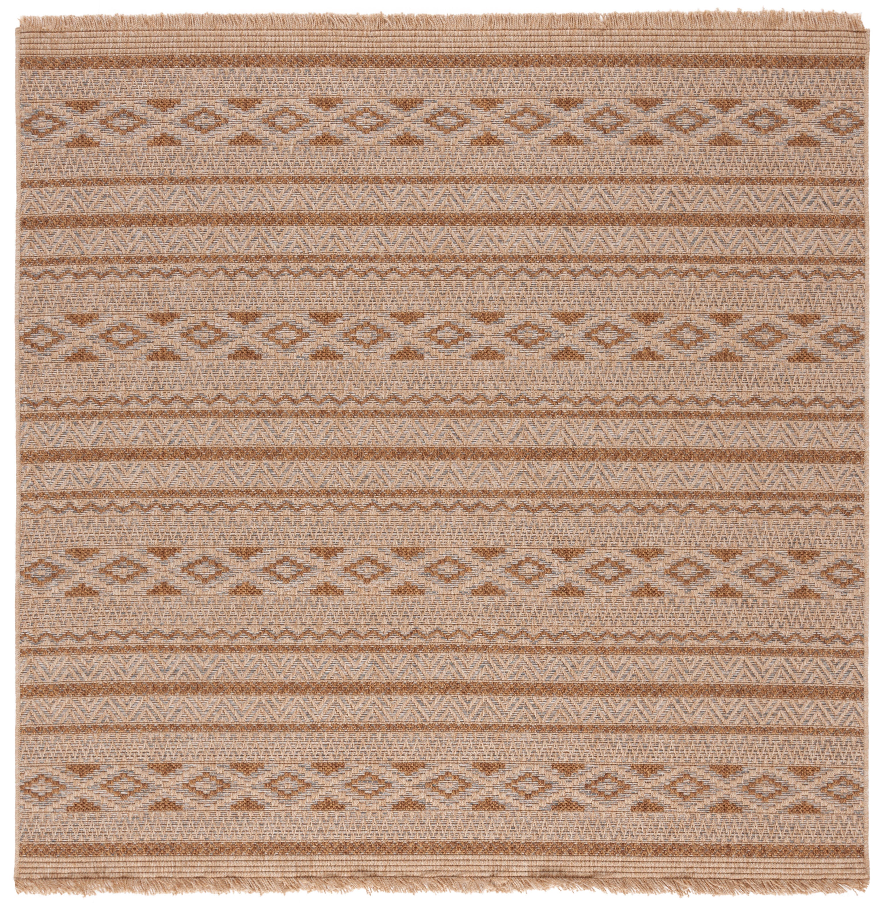 Safavieh Wicker 6' 7" x 6' 7" Square Area Rug, Gray/Brown, large
